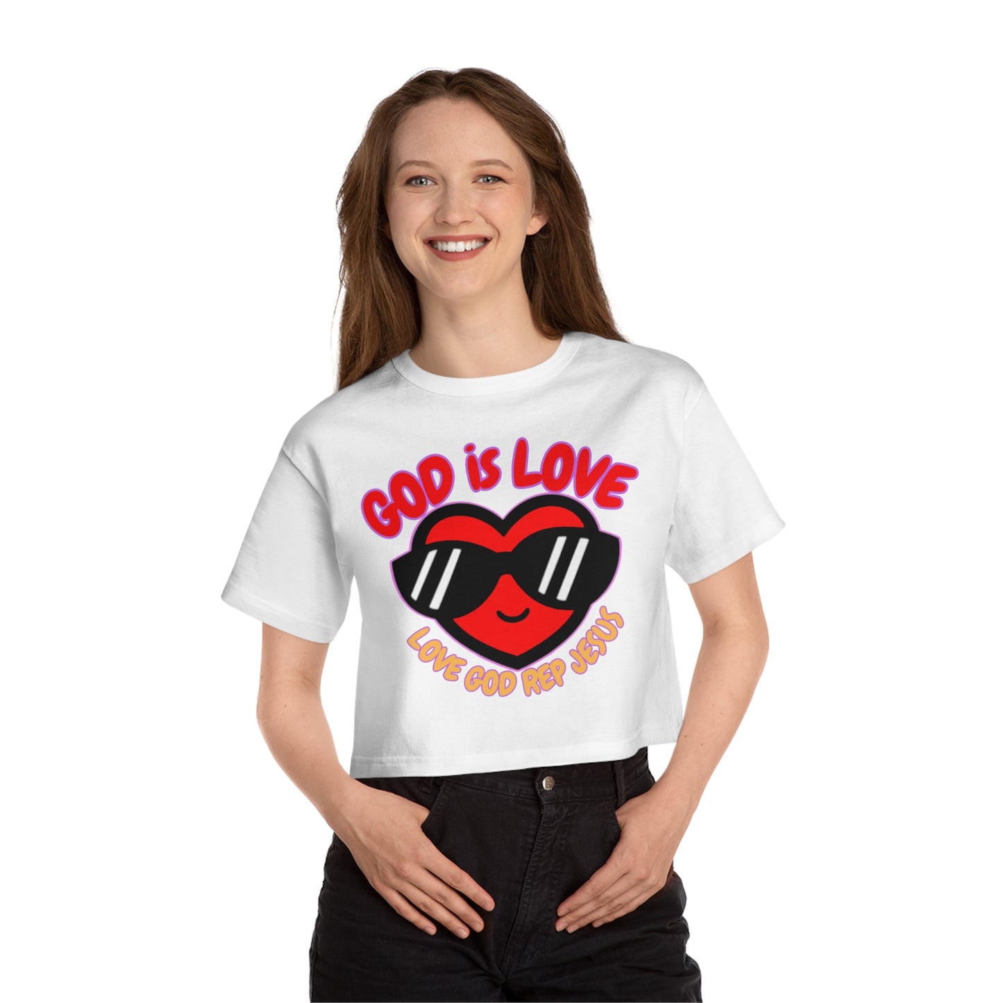 Love God Rep Jesus with your Heart. crop top tee