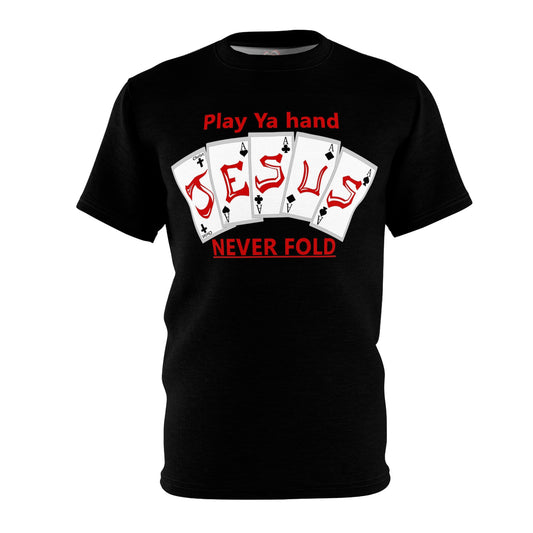 Jesus Hand (NEVER FOLD) BLK/RED  By The M.O.G *Premium print*