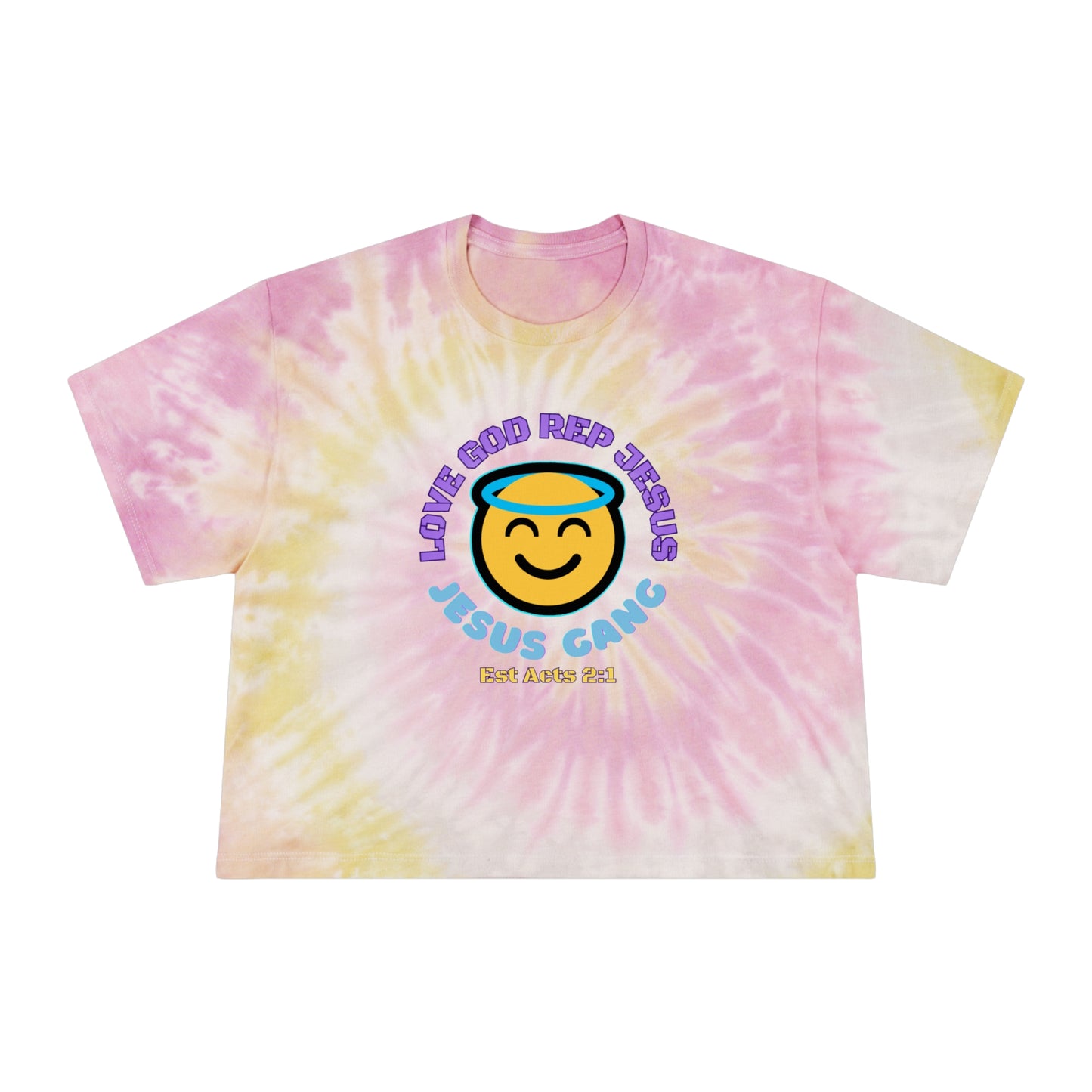 Love God Rep Jesus (Jesus Gang) Women's Tie-Dye Crop Tee