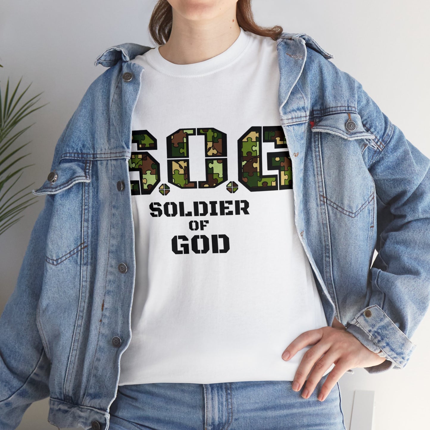 S.o.G Soldier of God Camo version multi color Heavy Cotton Tee