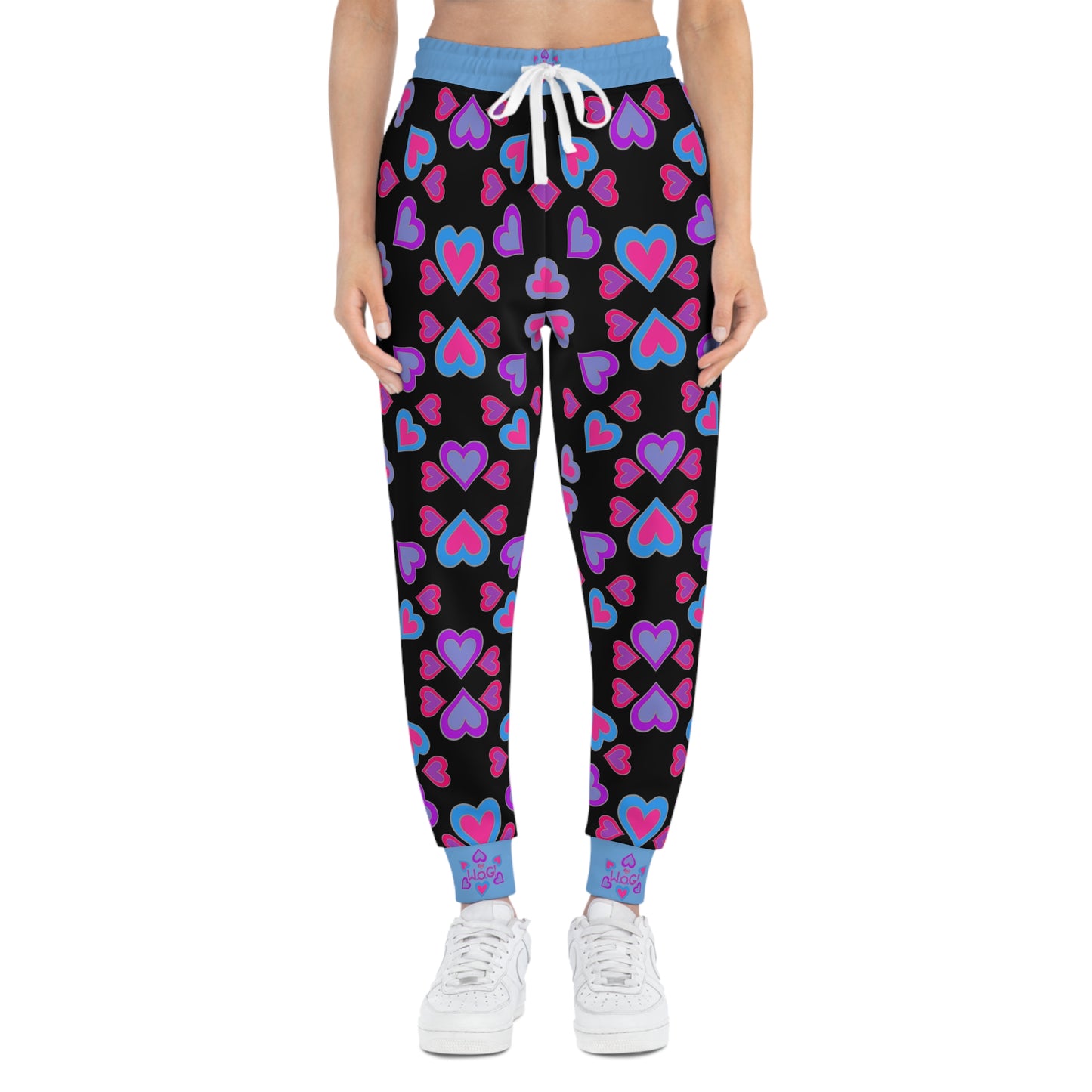 Blu and Black Woman of God Heartberries Athletic Joggers