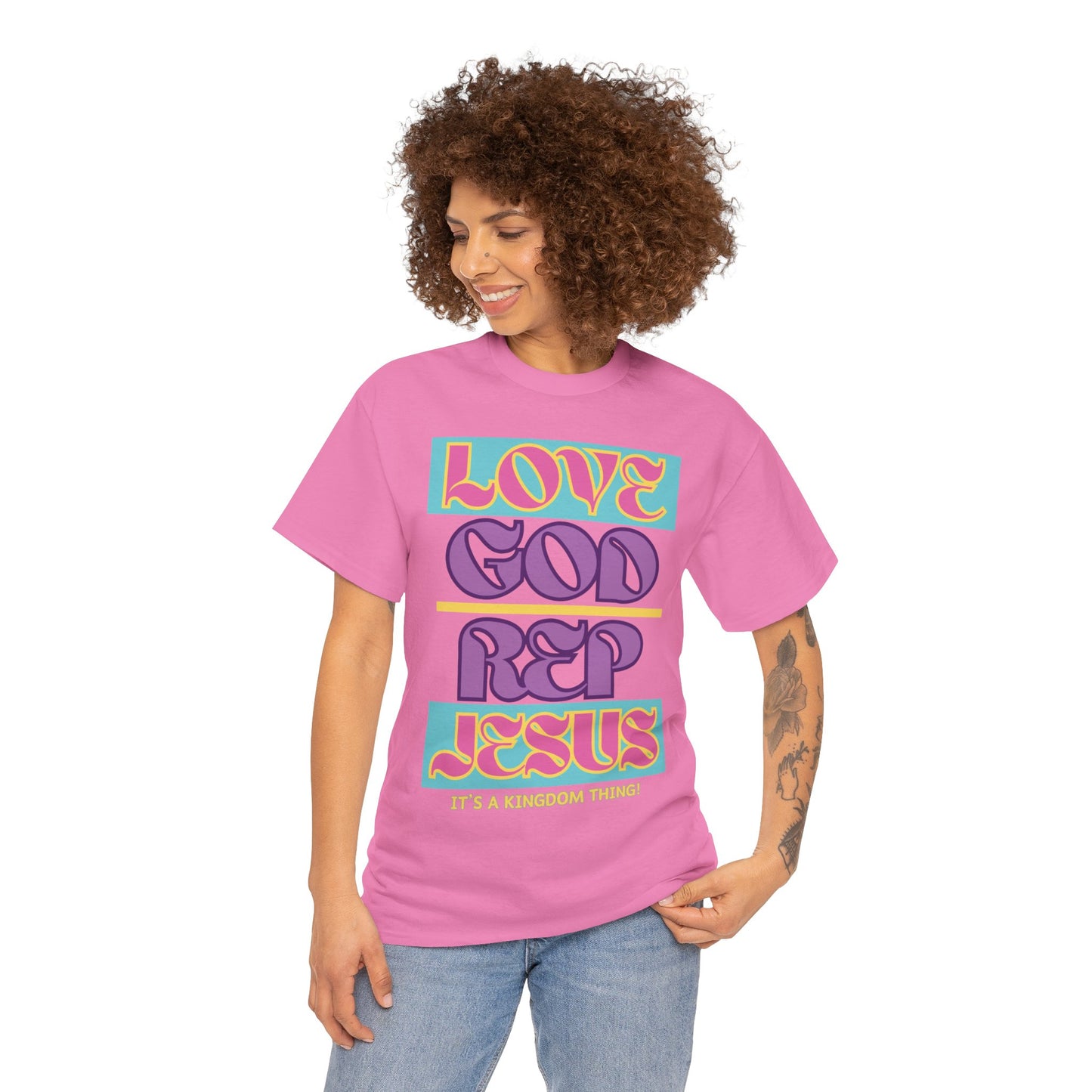 Love God Rep Jesus (Its A Kingdom Thing) PNK, YLW, PURP.