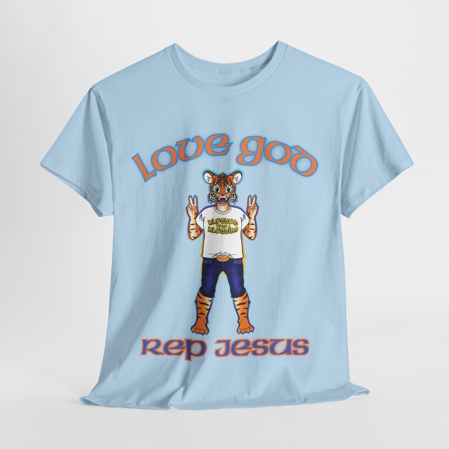 Love God Rep Jesus Happy Tiger Tee