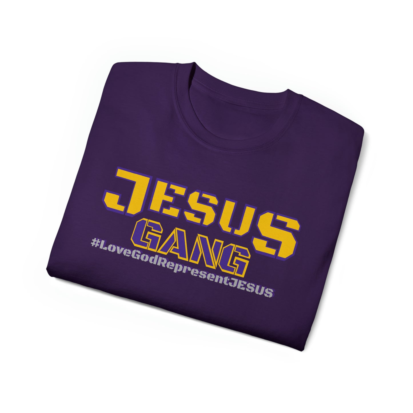 Jesus Gang Army of the Lord multi- color *Ultra Cotton*Tee (Royal Purp & Gold)