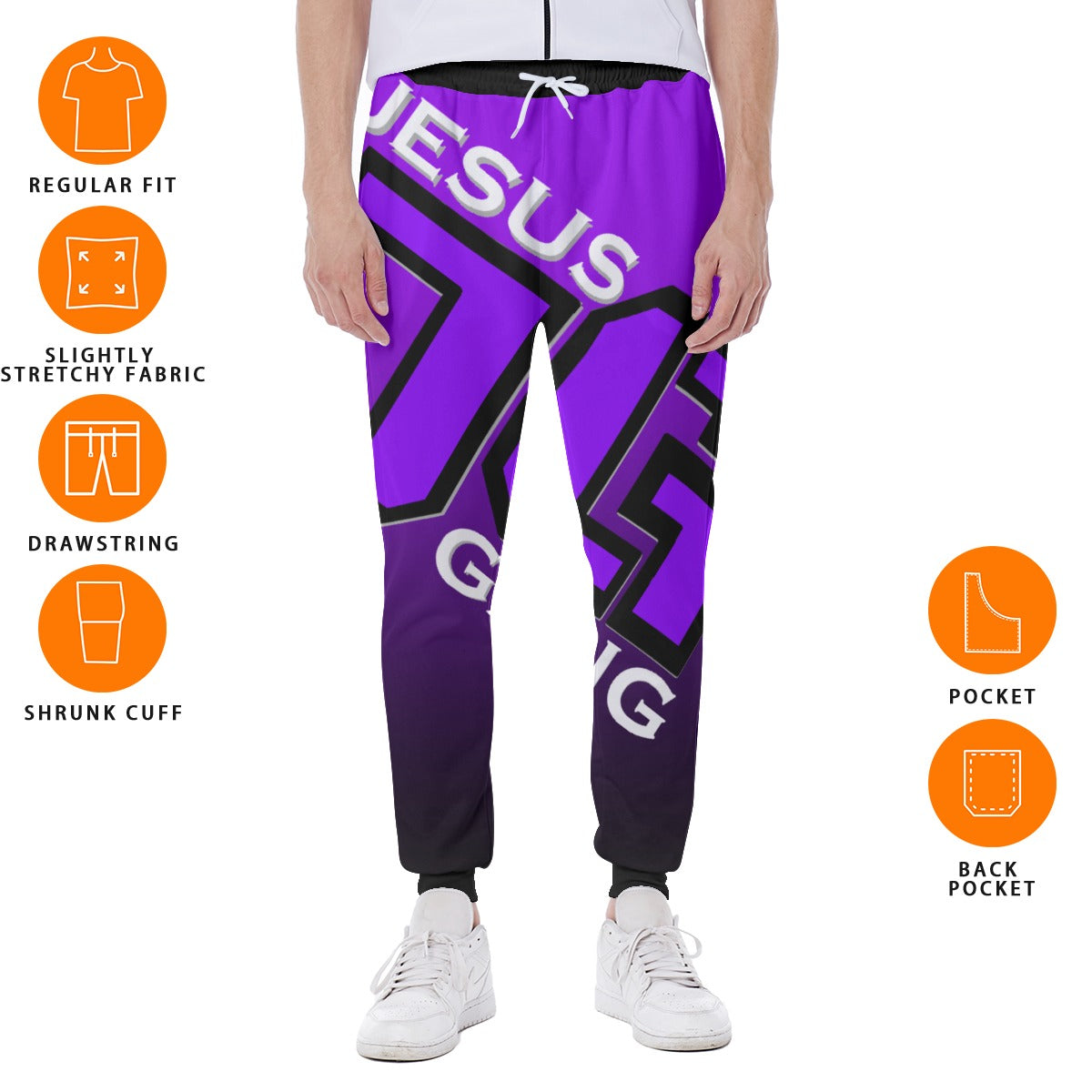 Jesus Gang Royal Purple/Black Men's Sweatpants