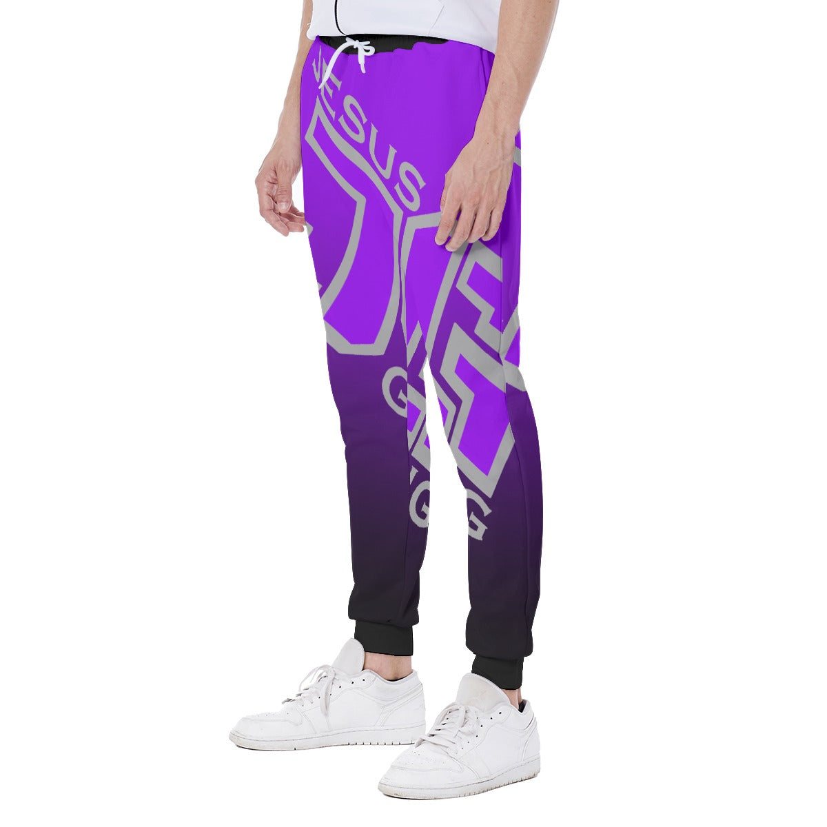 Jesus Gang Royal Purp/ Gray Men's Sweatpants