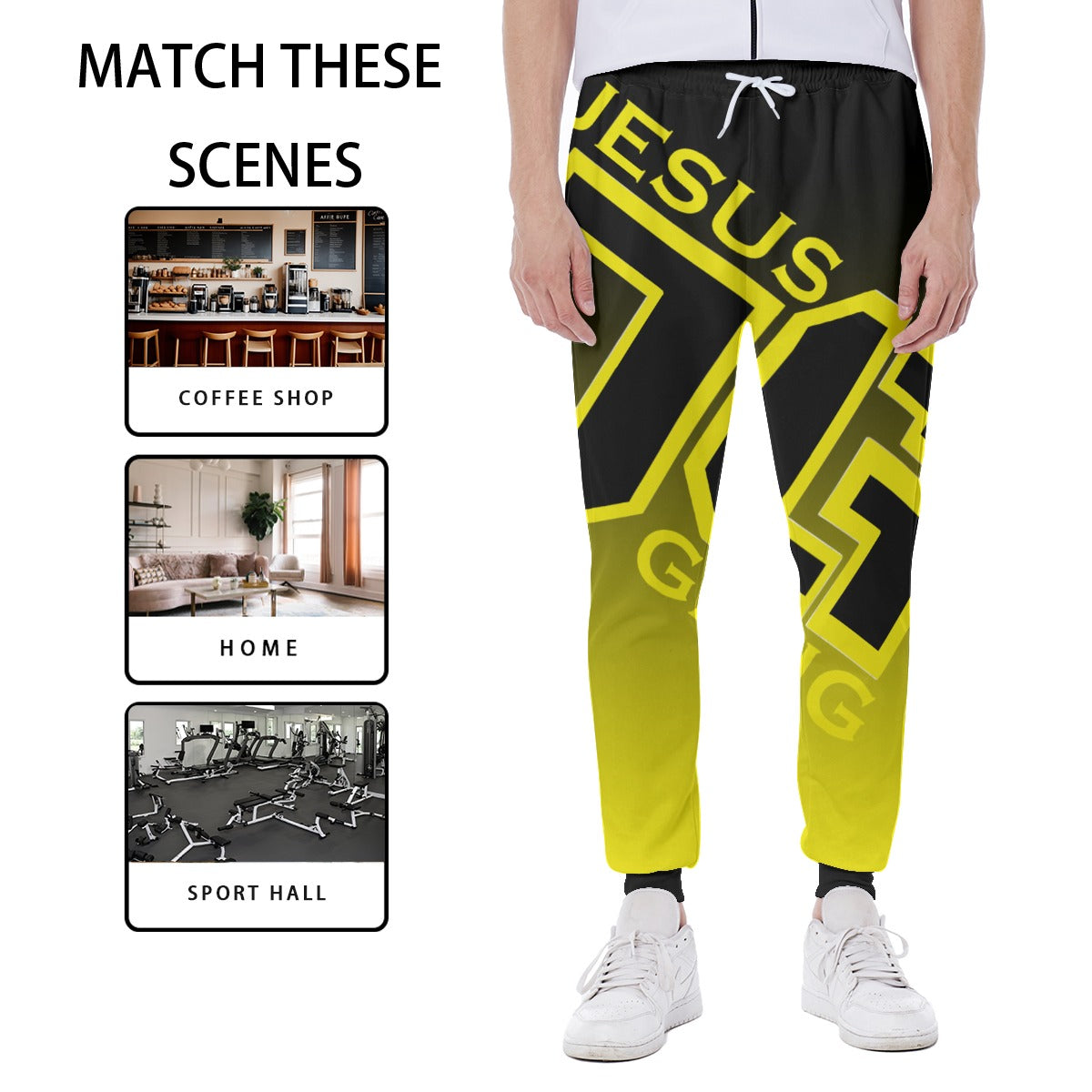 Jesus Gang Black/Yellow Men's Sweatpants