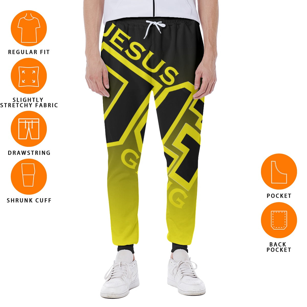 Jesus Gang Black/Yellow Men's Sweatpants