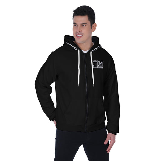 LOVEGOD REPJESUS (Jesus Gang Blk Ops) Men's Heavy Fleece Zip Up Hoodie