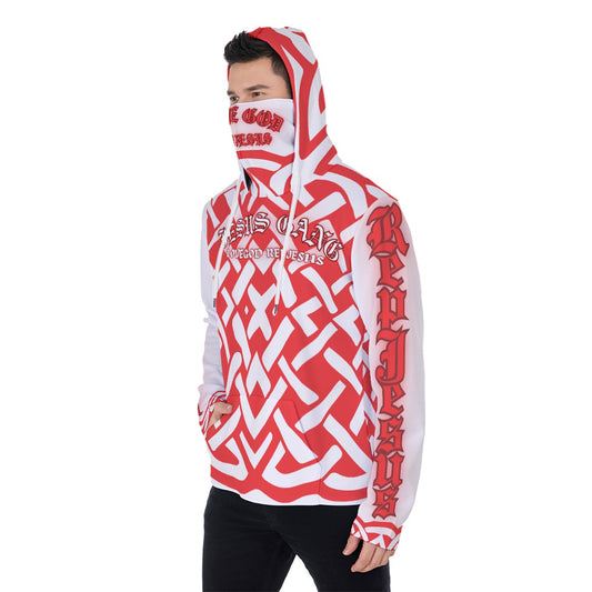 Jesus Gang Red Flare Men's Pullover Hoodie With Mask