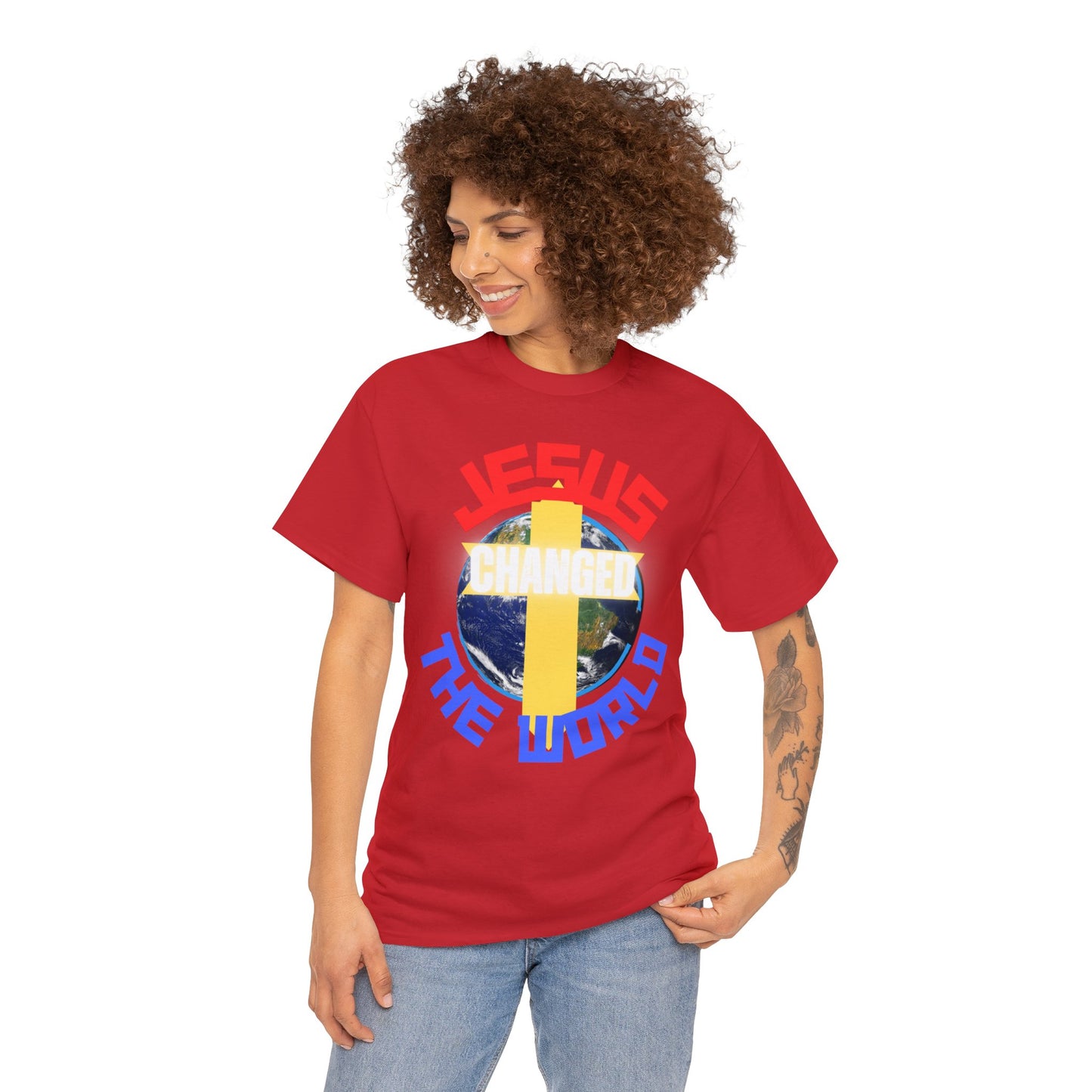 Jesus Changed The World, Heavy Cotton Tees.