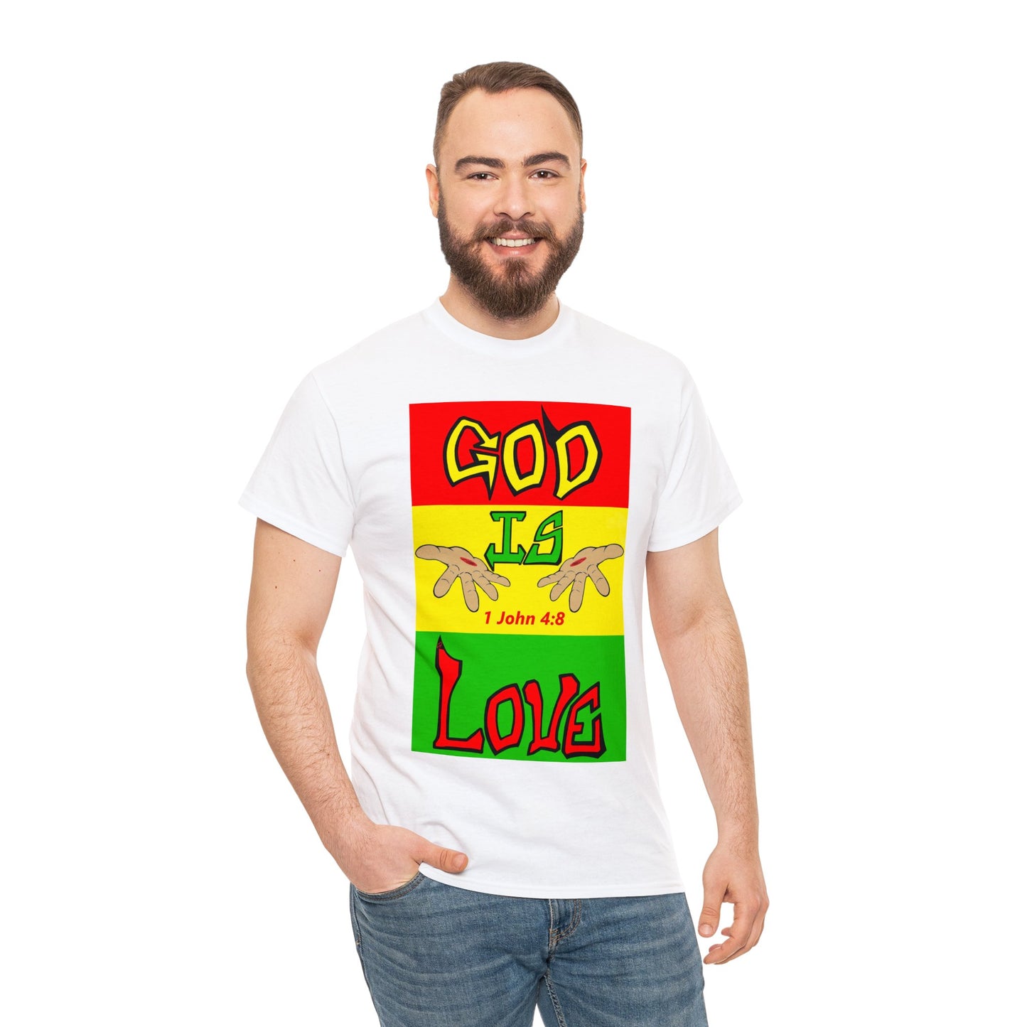 God is Love Reggae BLK t-shirt By The M.O.G (small print)