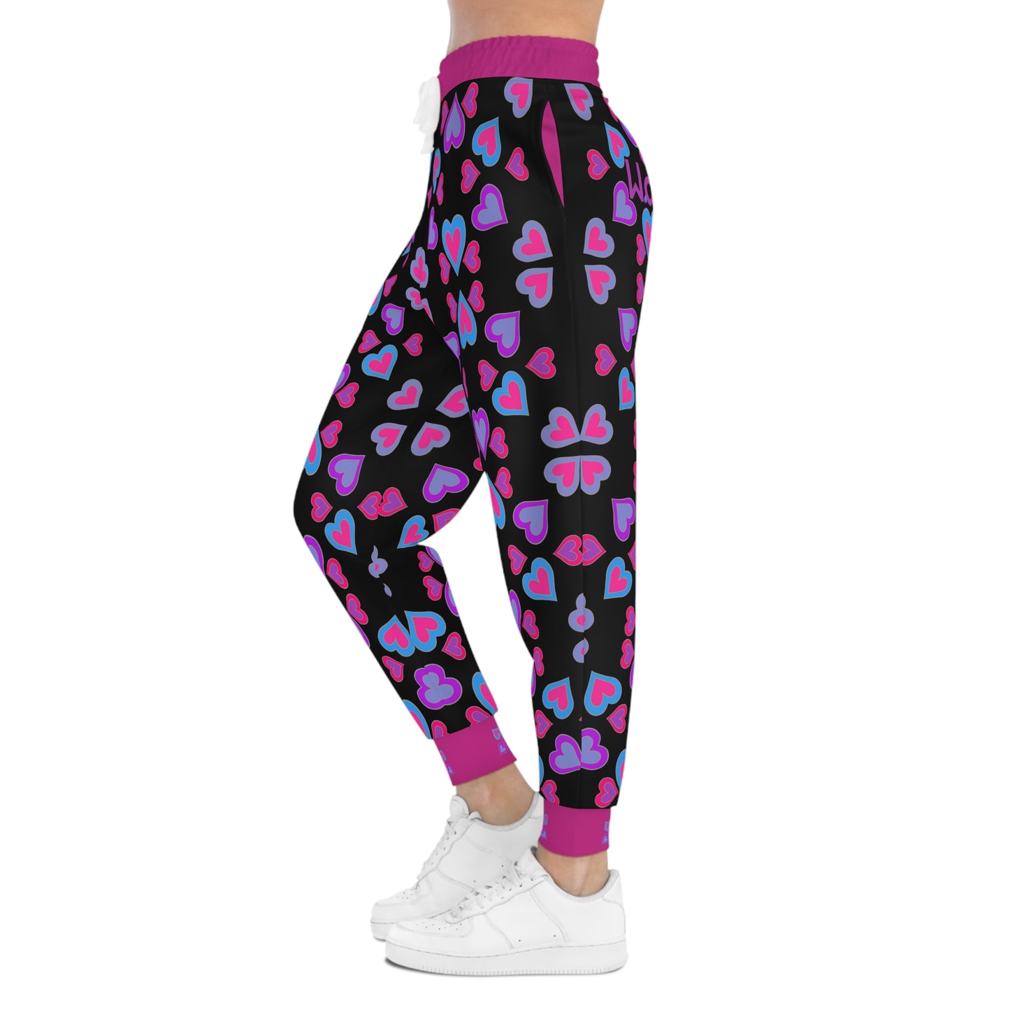 Pink and Black Woman of God Heartberries Athletic Joggers