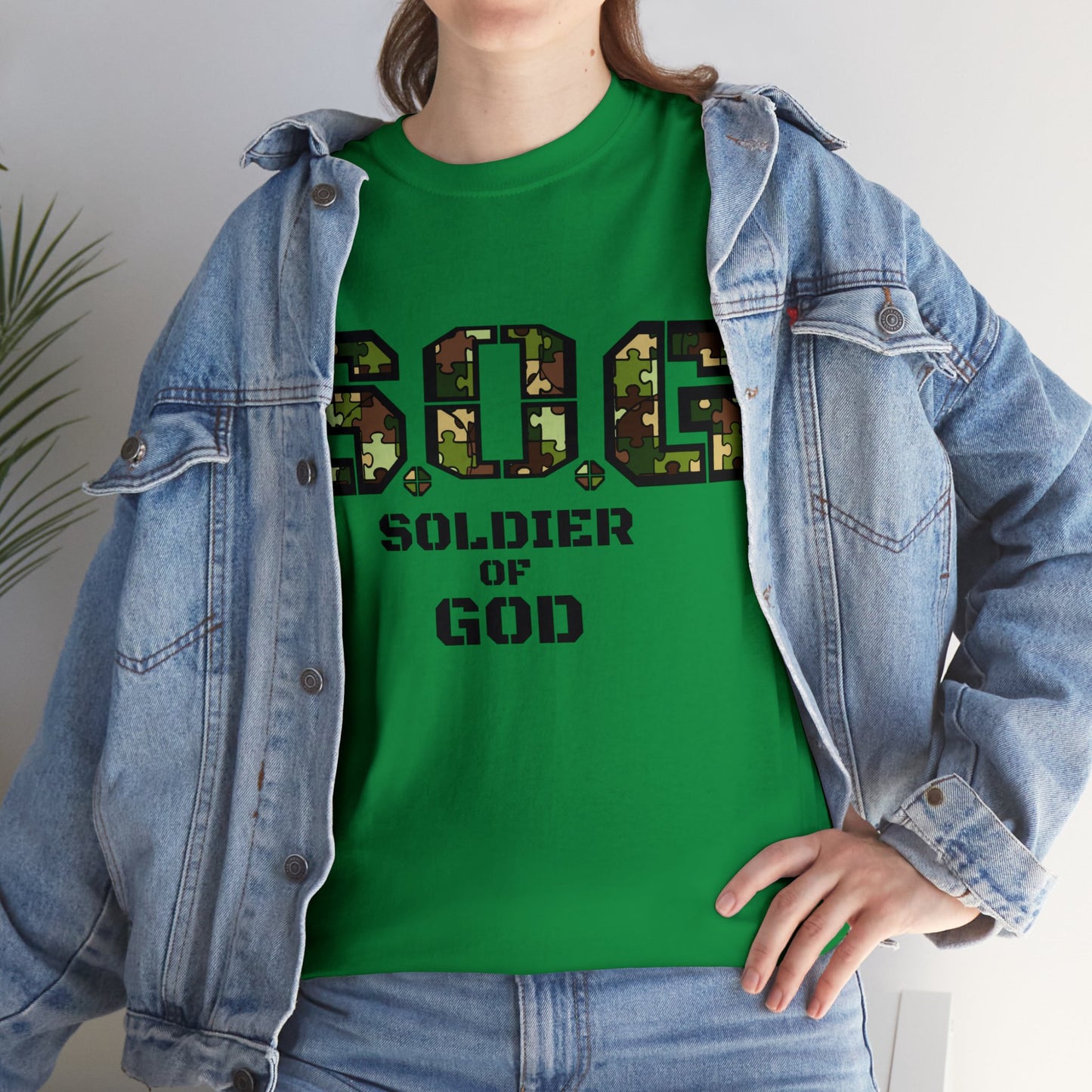 S.o.G Soldier of God Camo version multi color Heavy Cotton Tee