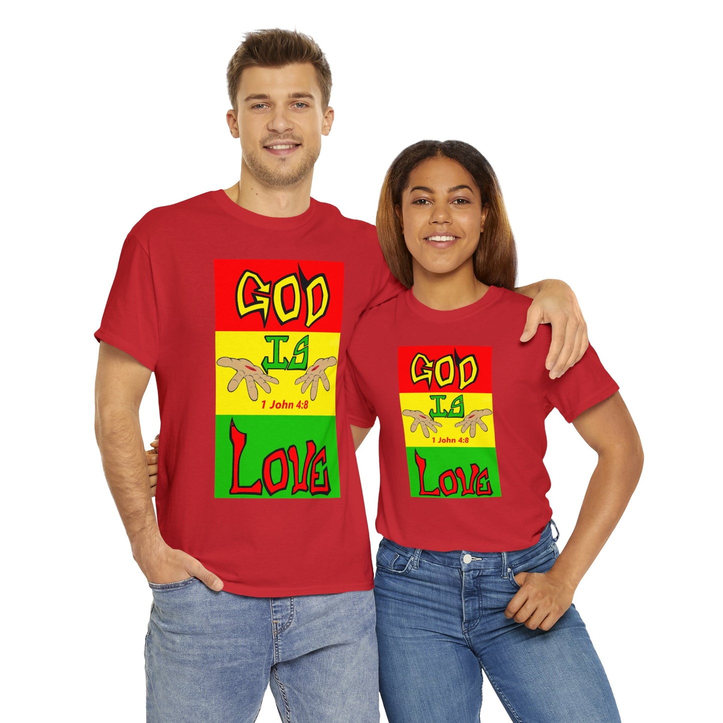 God is Love Reggae BLK t-shirt By The M.O.G (small print)