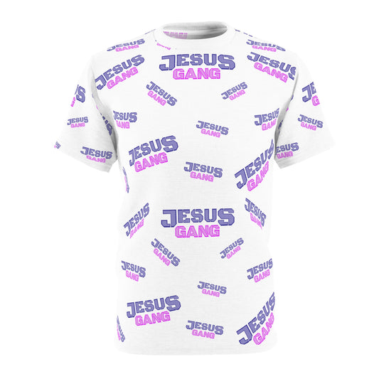 JESUS GANG EVERYWHERE WHT Unisex Cut & Sew Tee