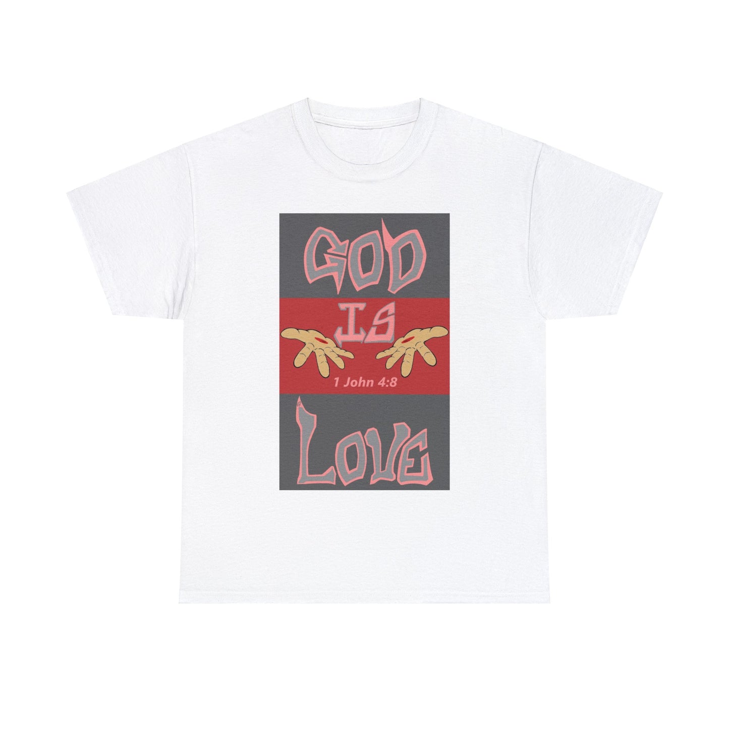 God is Love Pink & Gray T-shirt By The M.O.G (small print)