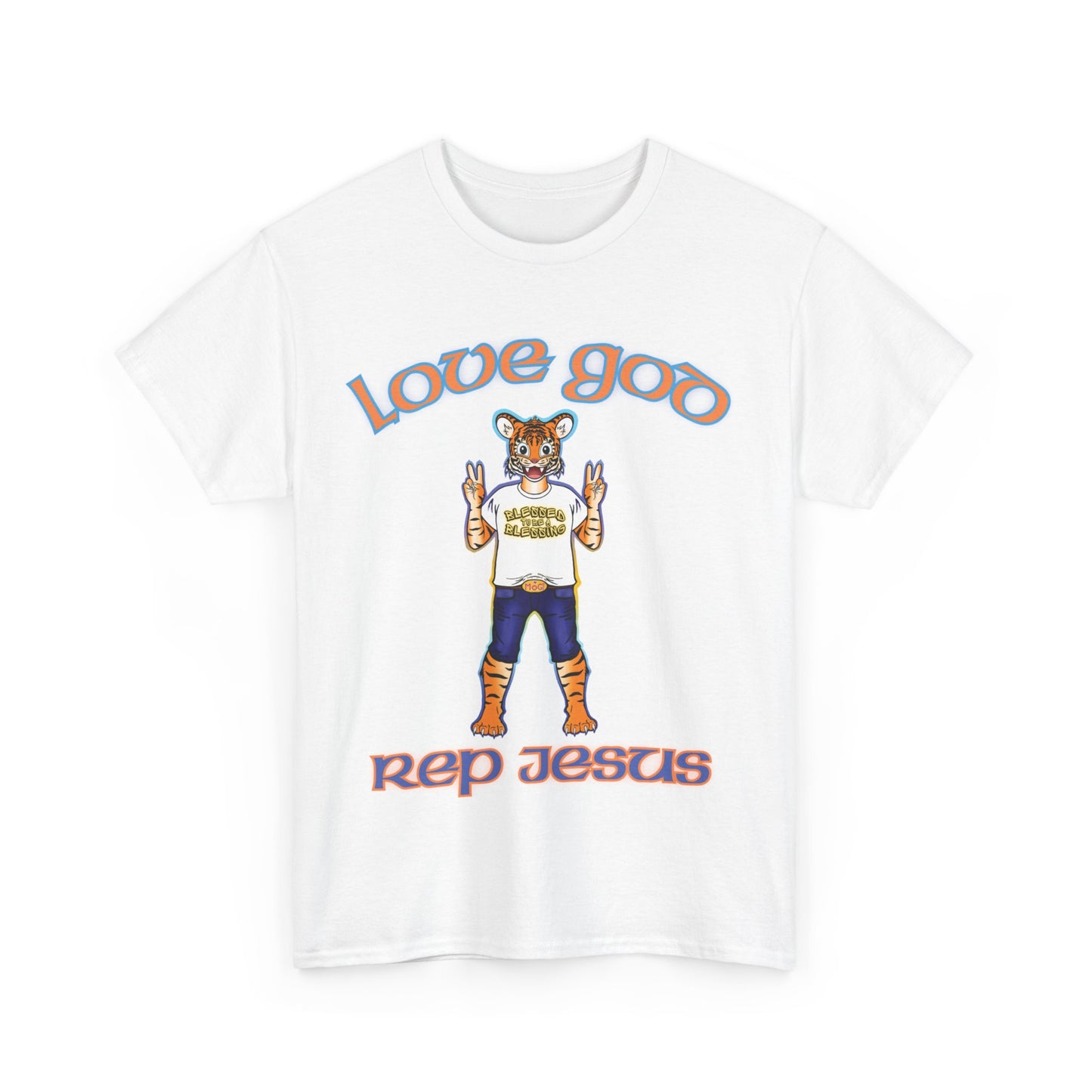 Love God Rep Jesus Happy Tiger Tee