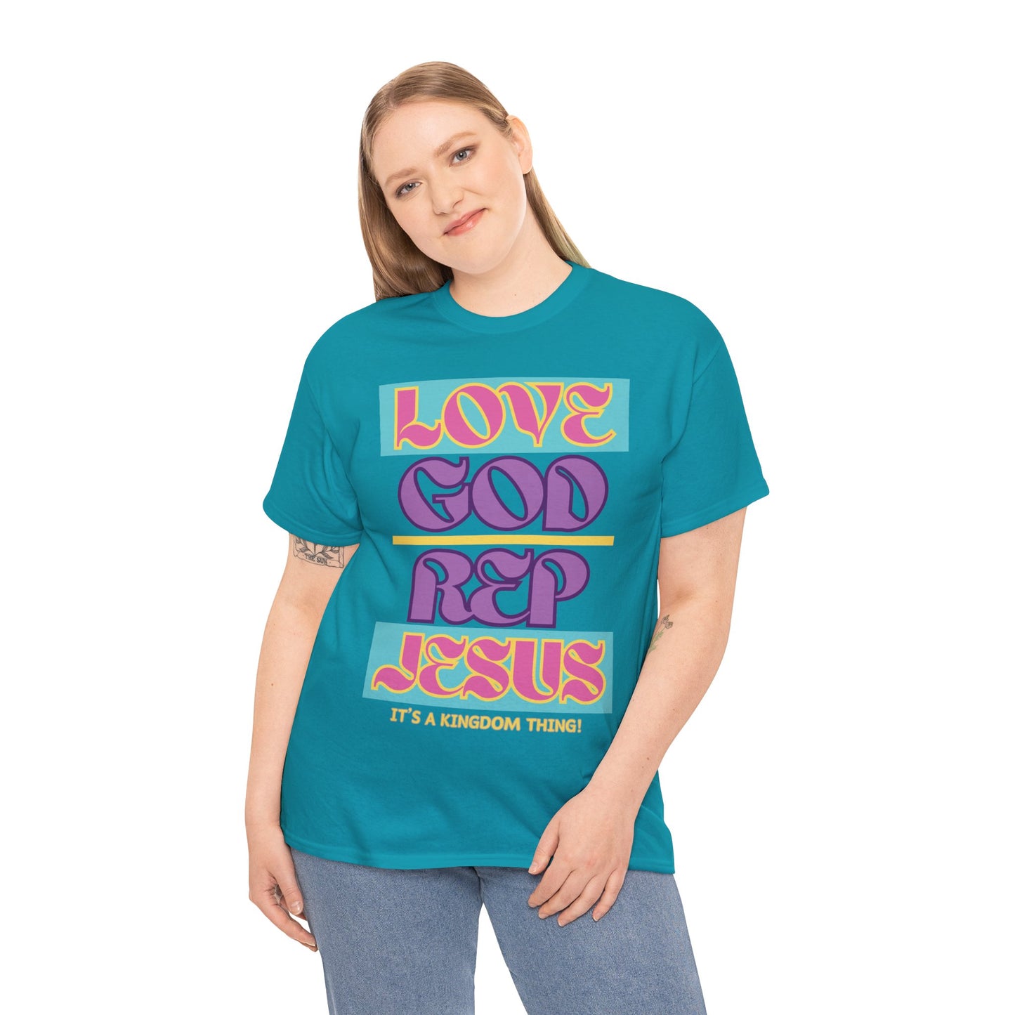 Love God Rep Jesus (Its A Kingdom Thing) PNK, YLW, PURP.