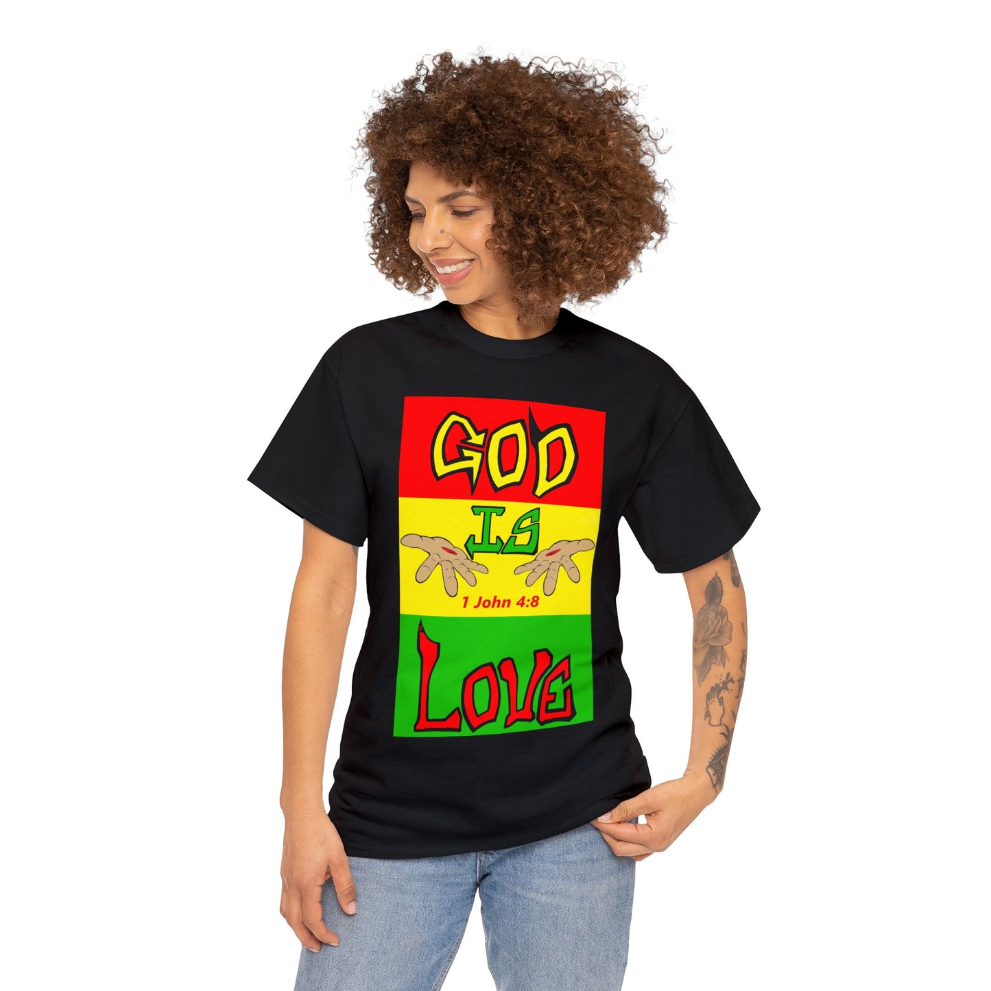 God is Love Reggae BLK t-shirt By The M.O.G (small print)