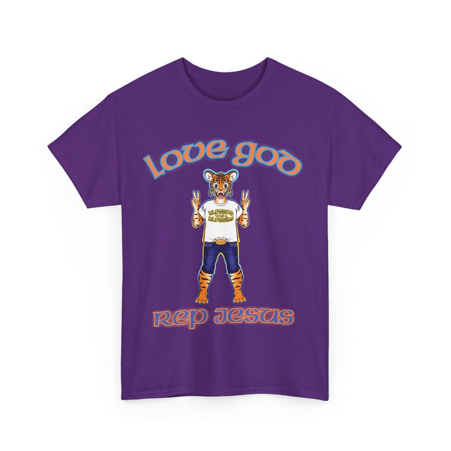 Love God Rep Jesus Happy Tiger Tee