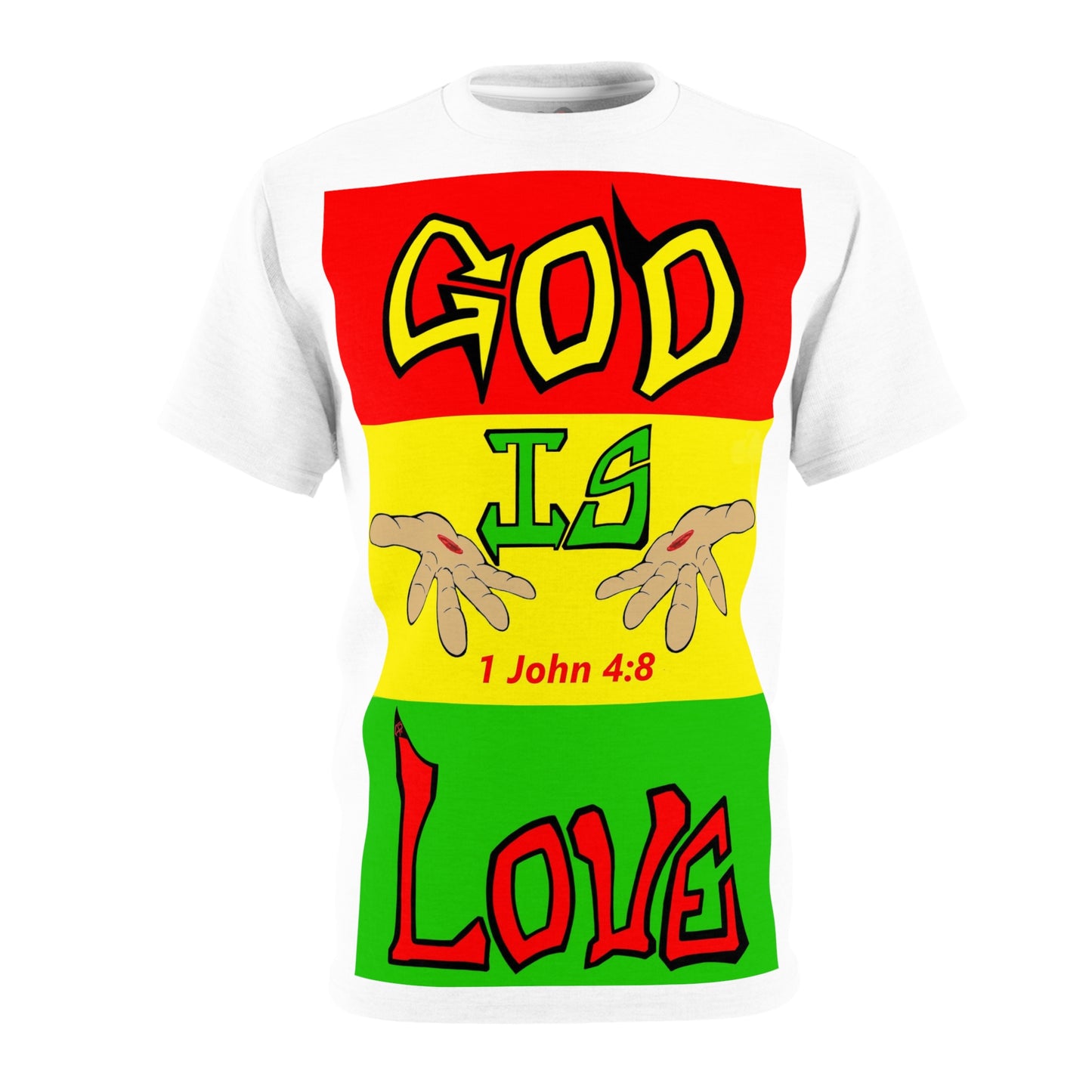 God is Love Jah- Mix WHT T-shirt By The M.O.G *Premium print*