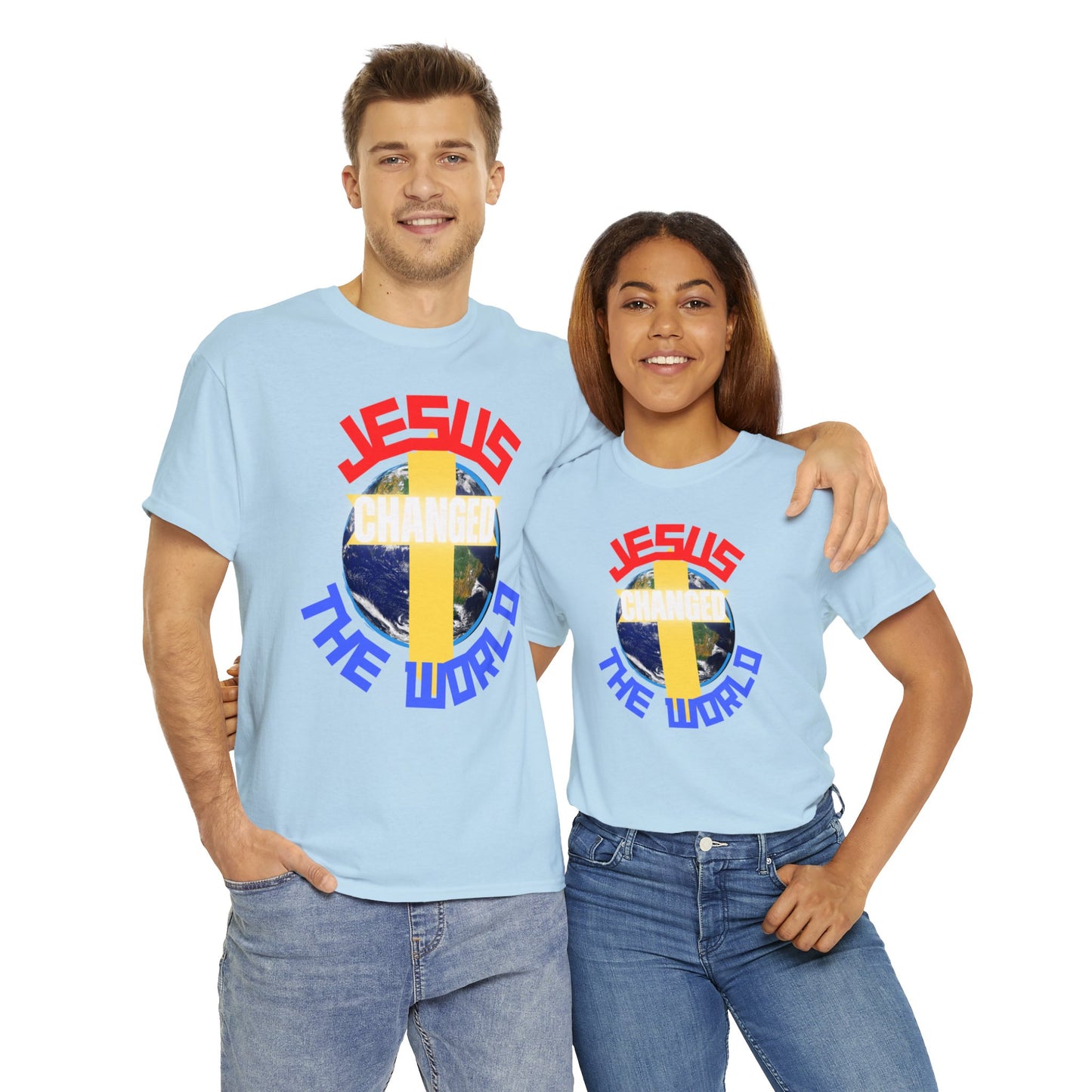 Jesus Changed The World, Heavy Cotton Tees.