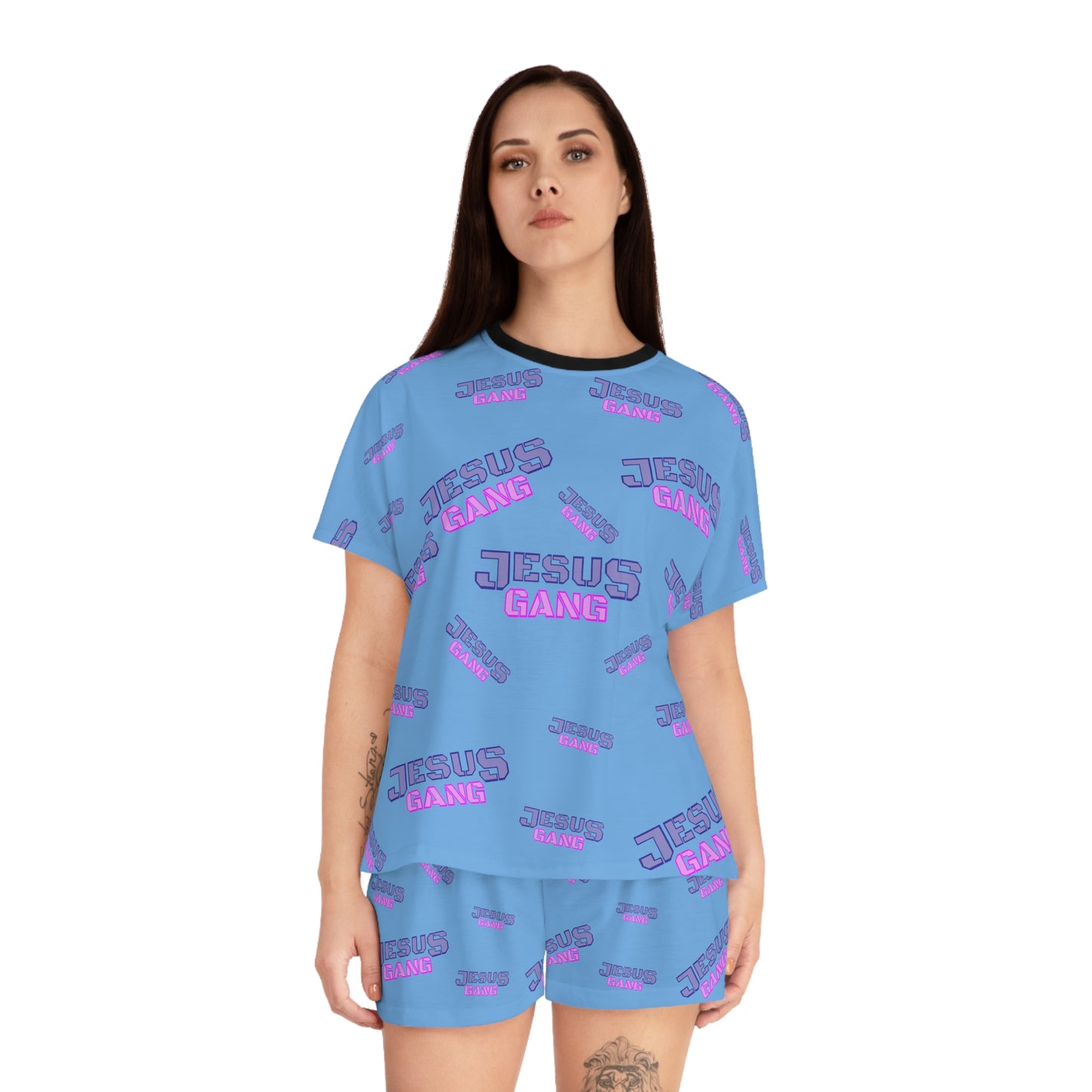 JESUS GANG EVERYWHERE Women's Short Pajama Set