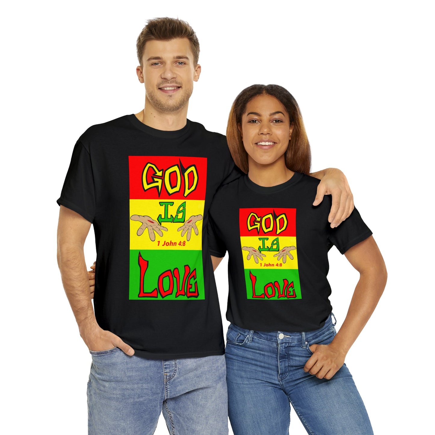 God is Love Reggae BLK t-shirt By The M.O.G (small print)