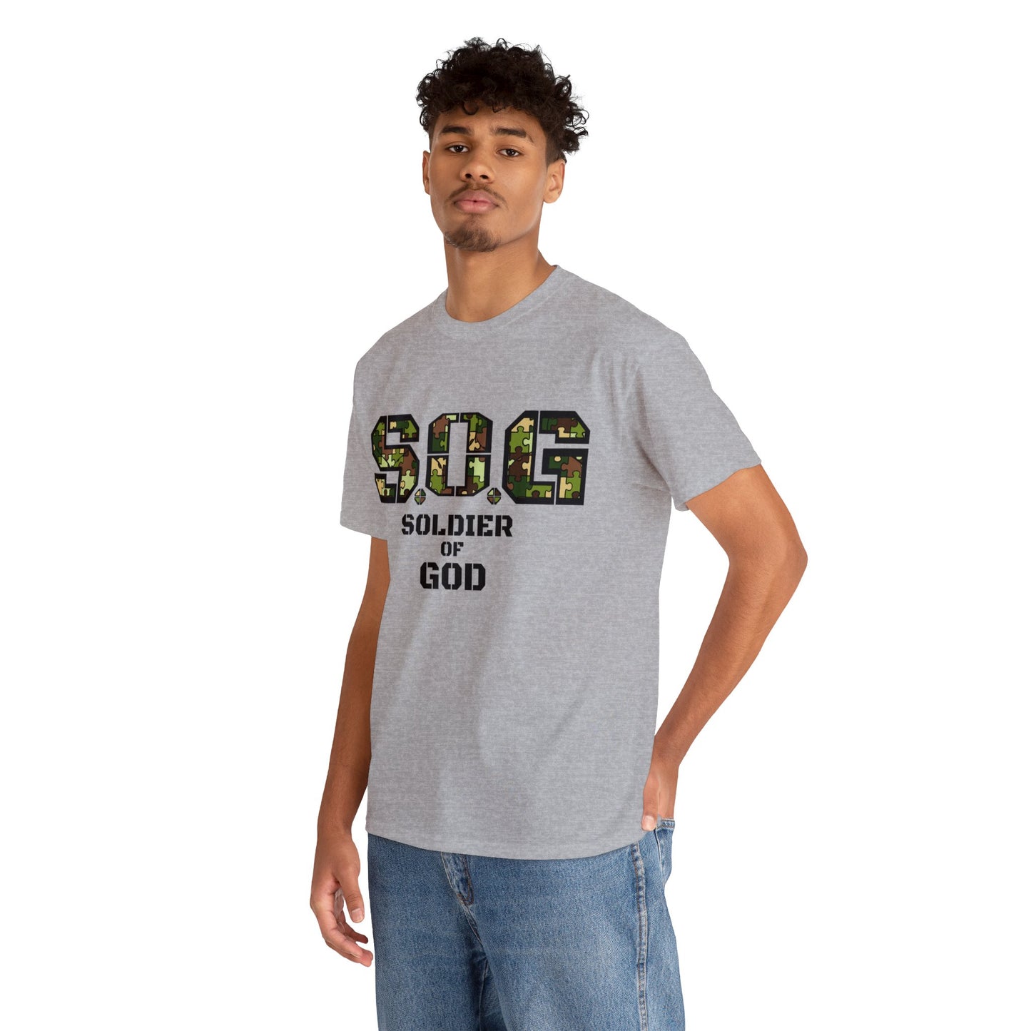 S.o.G Soldier of God Camo version multi color Heavy Cotton Tee