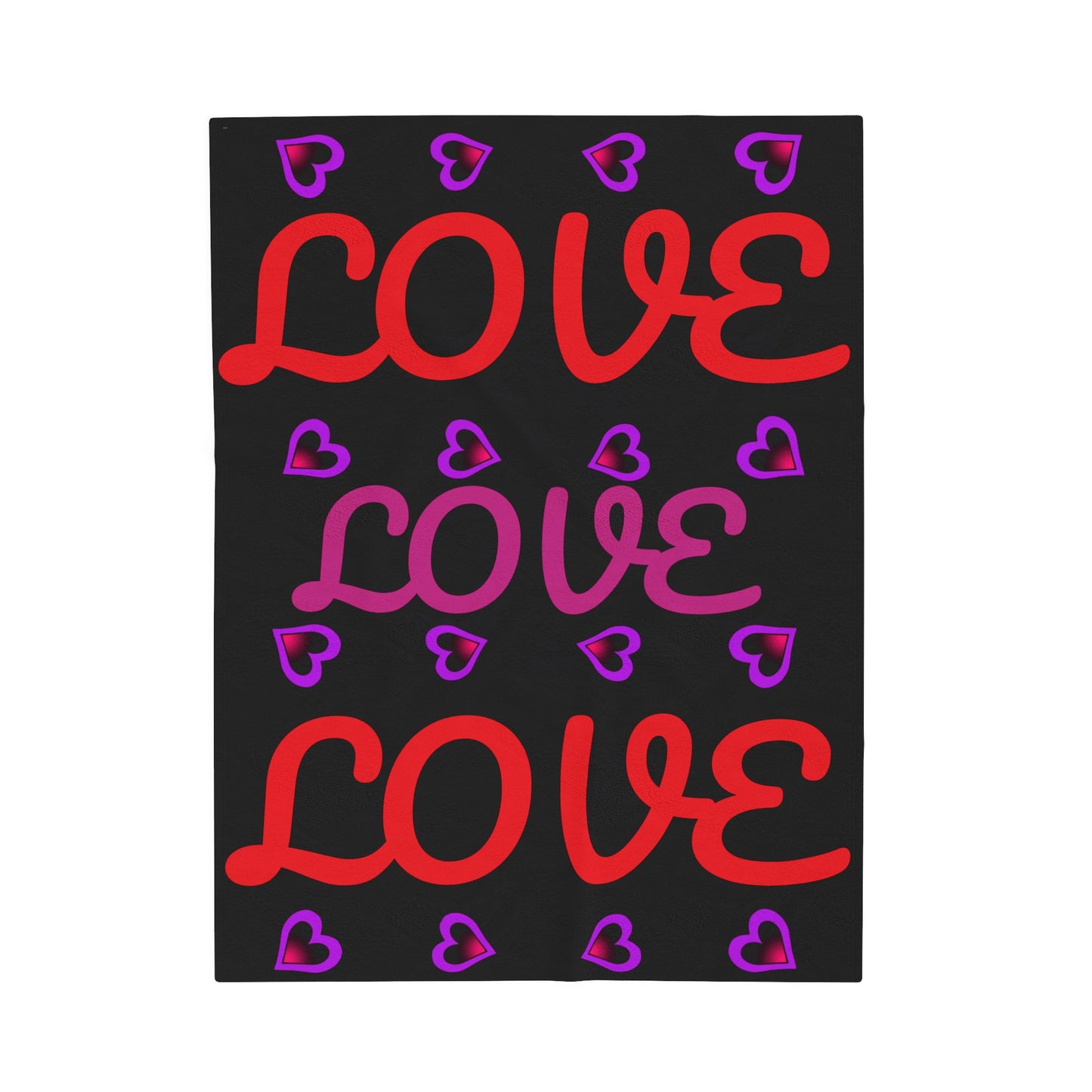 Love, Lovely Velveteen Plush Blanket (Pink & Red) By The M.O.G