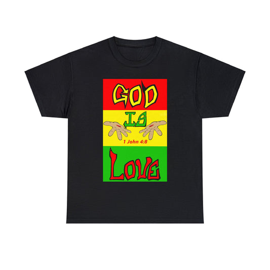 God is Love Reggae BLK t-shirt By The M.O.G (small print)