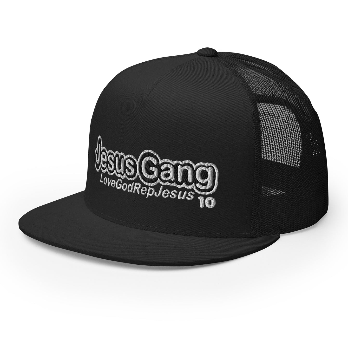 Love God Rep Jesus on 10 BlK/WHT T-Hat