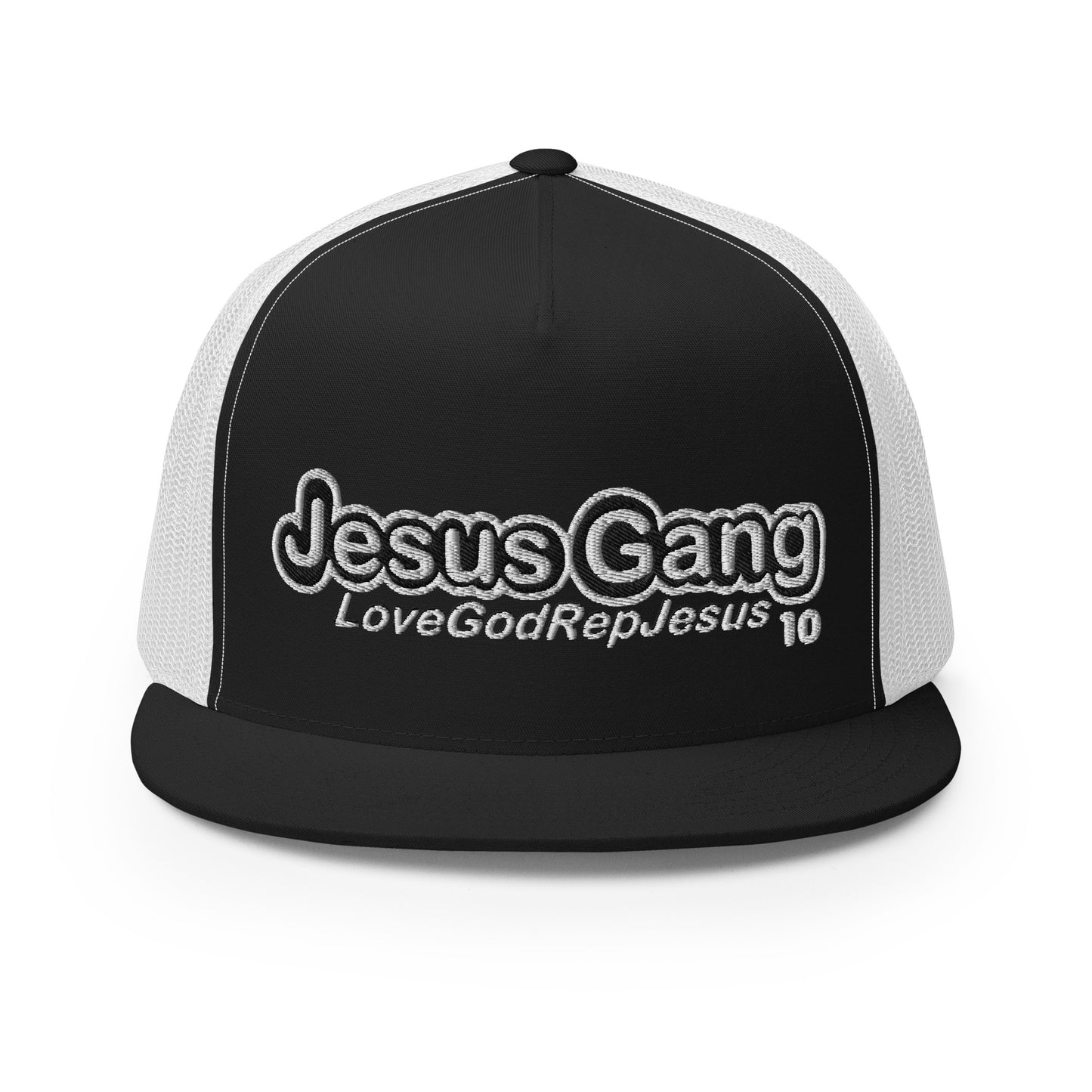 Love God Rep Jesus on 10 BlK/WHT T-Hat