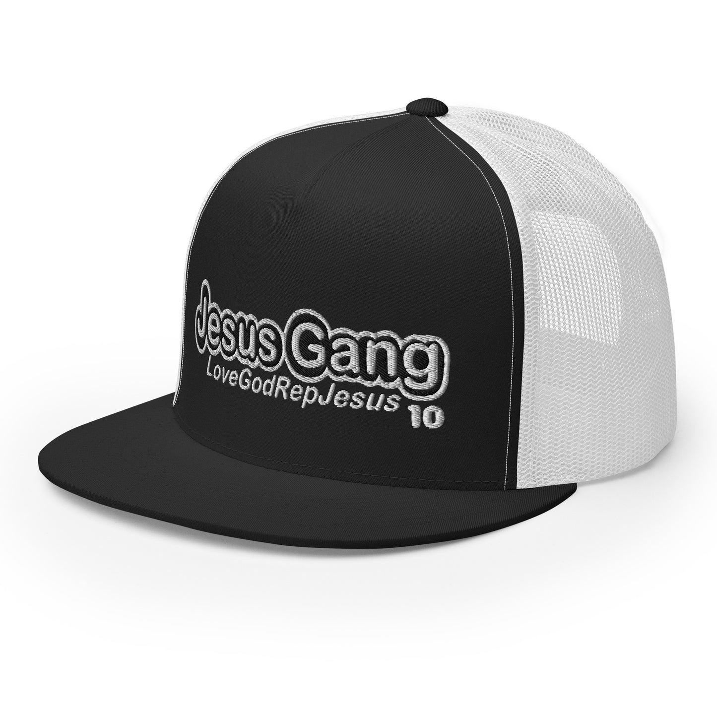 Love God Rep Jesus on 10 BlK/WHT T-Hat