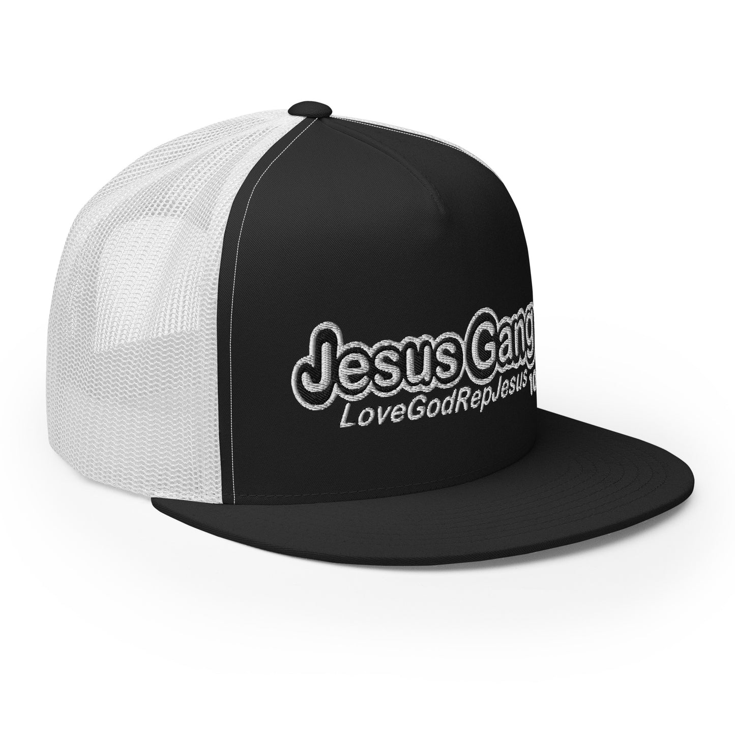 Love God Rep Jesus on 10 BlK/WHT T-Hat