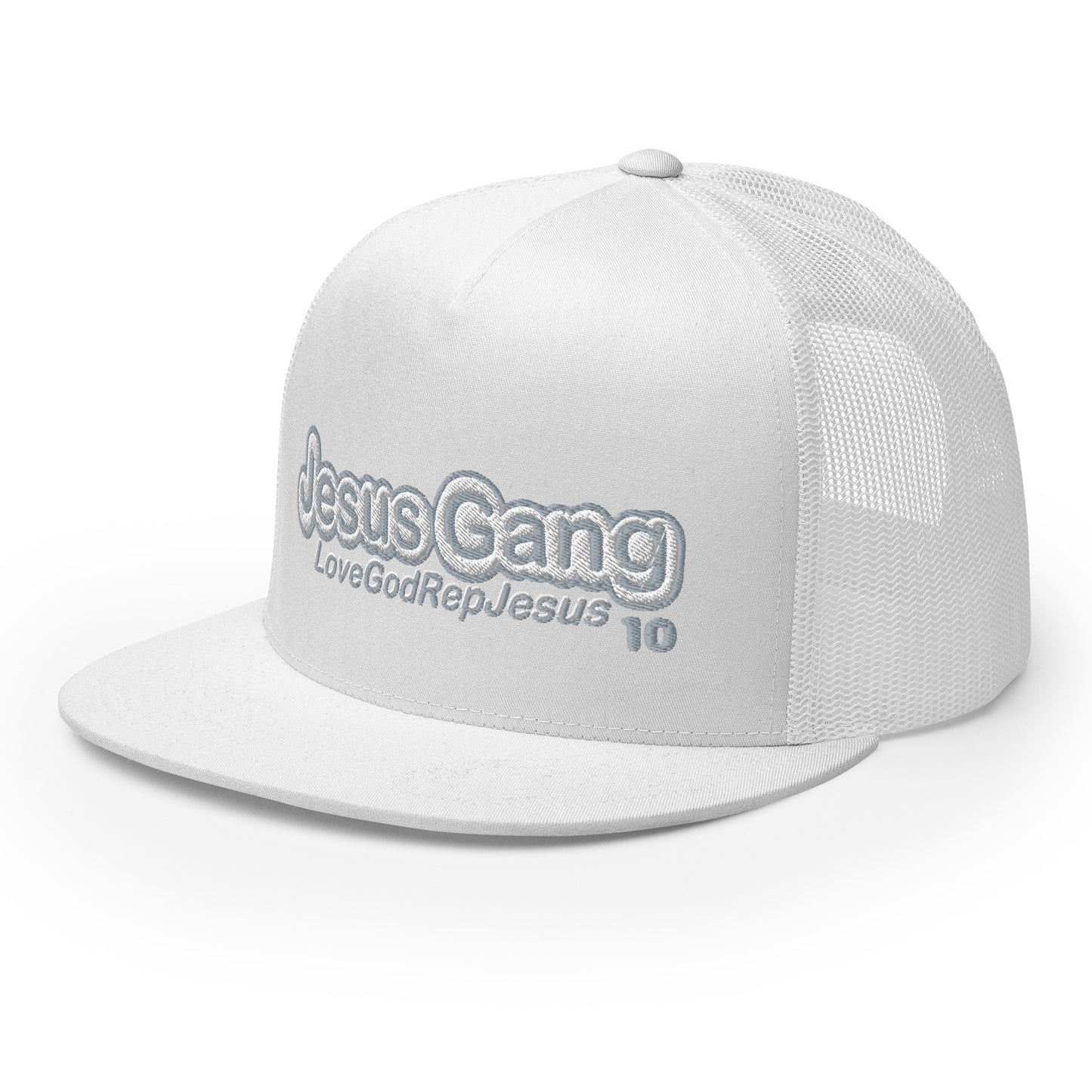 Love God Rep Jesus on 10 WHT/ GRY T-Hat