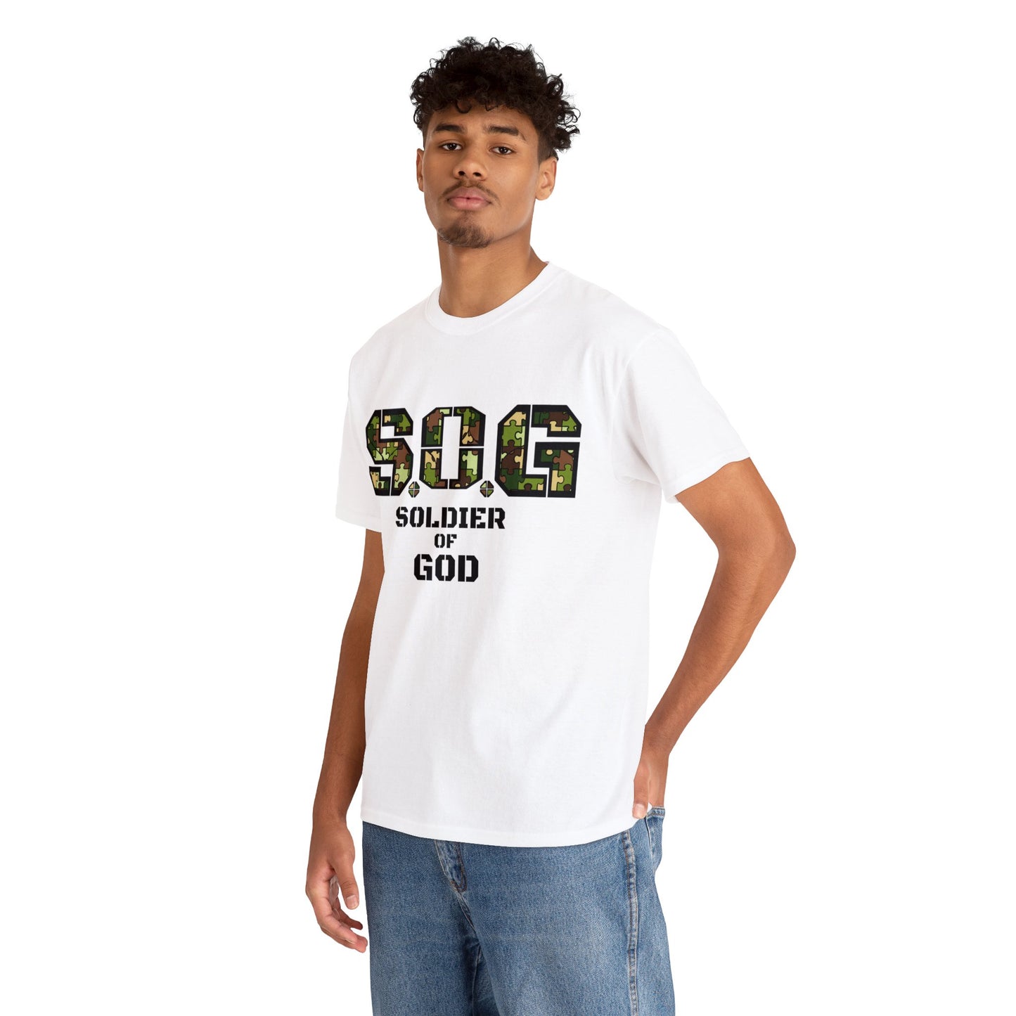 S.o.G Soldier of God Camo version multi color Heavy Cotton Tee