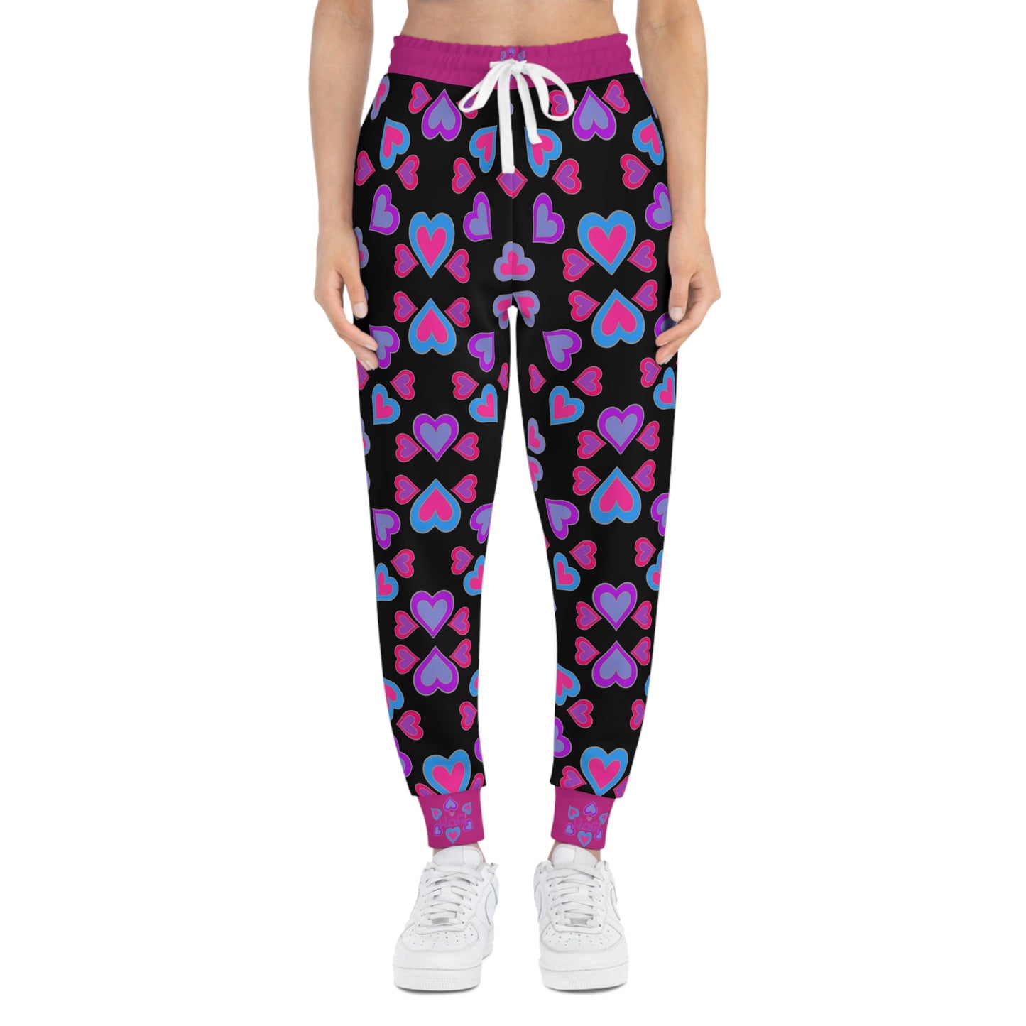 Pink and Black Woman of God Heartberries Athletic Joggers