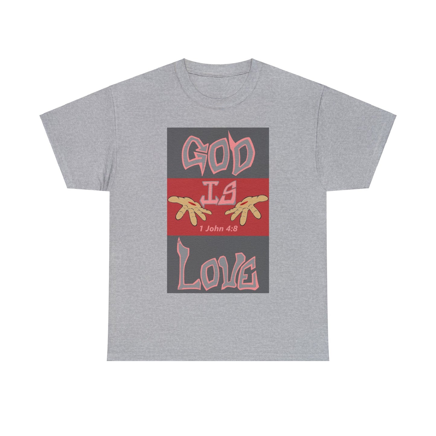 God is Love Pink & Gray T-shirt By The M.O.G (small print)