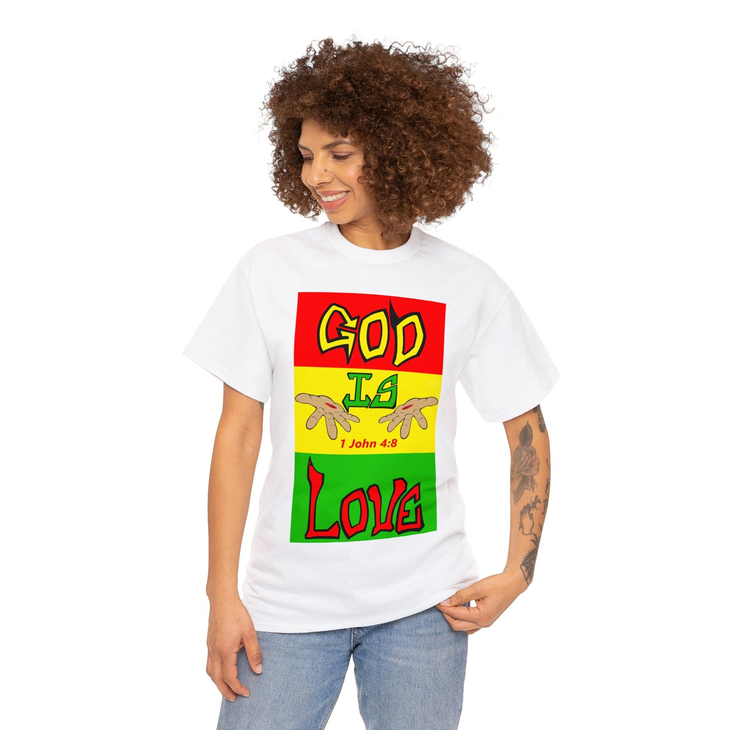 God is Love Reggae BLK t-shirt By The M.O.G (small print)