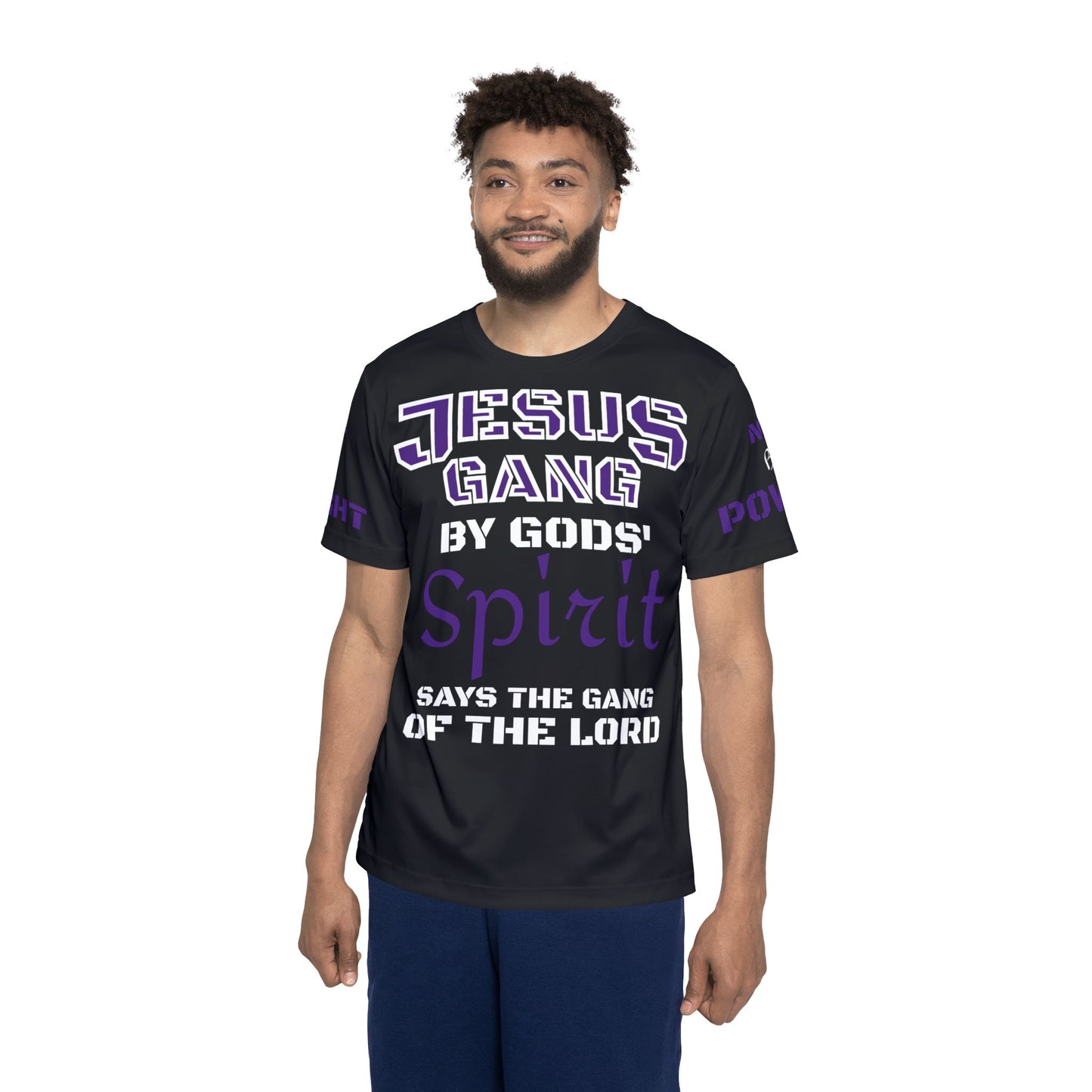 JESUS GANG /DEEP PURPLE SPIRIT (Not by Might, Nor by Power, says the Gang) Workout Jersey