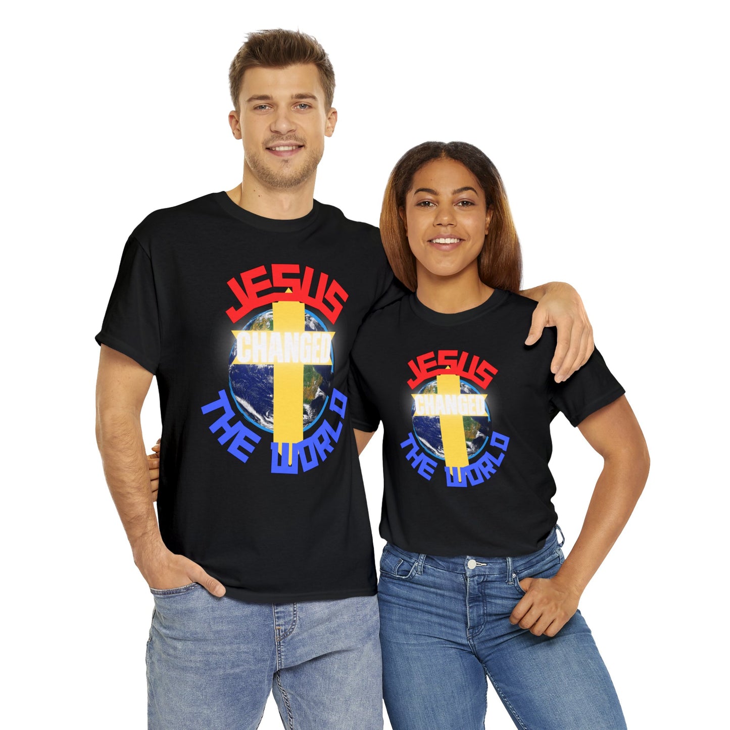 Jesus Changed The World, Heavy Cotton Tees.