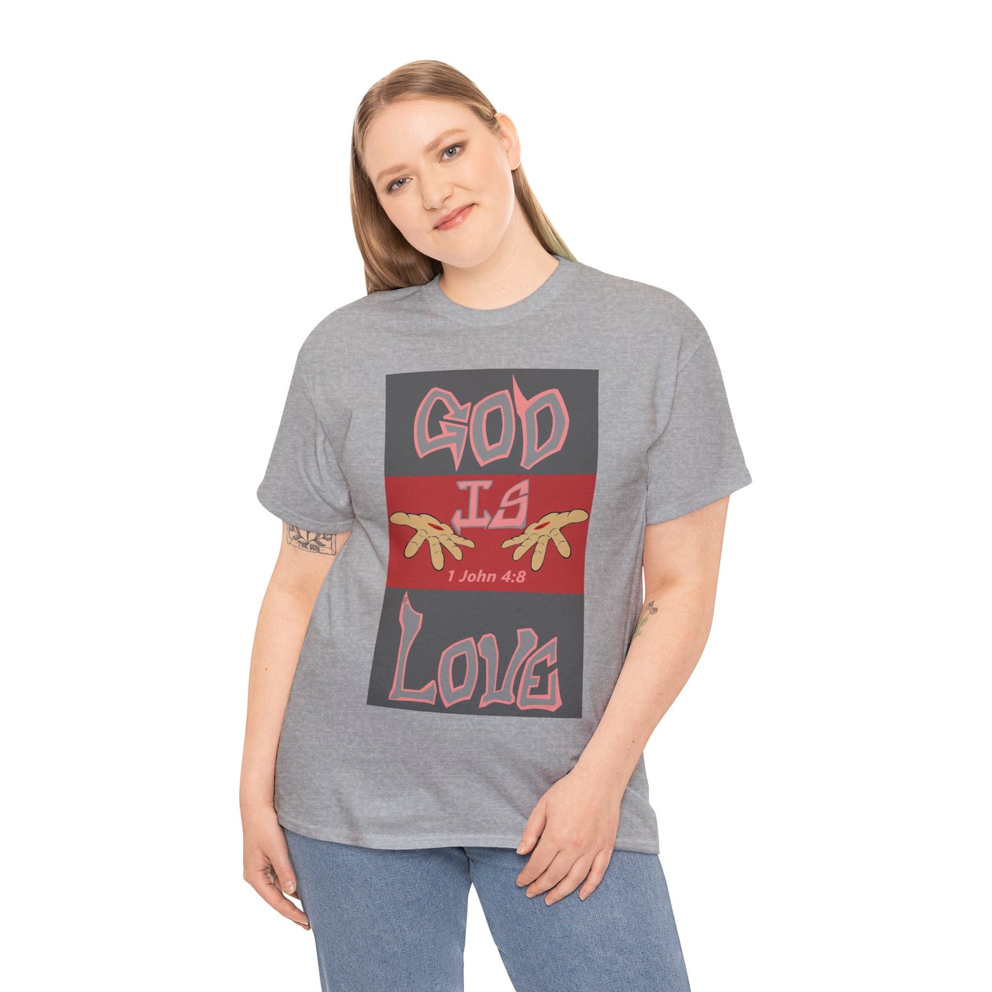 God is Love Pink & Gray T-shirt By The M.O.G (small print)