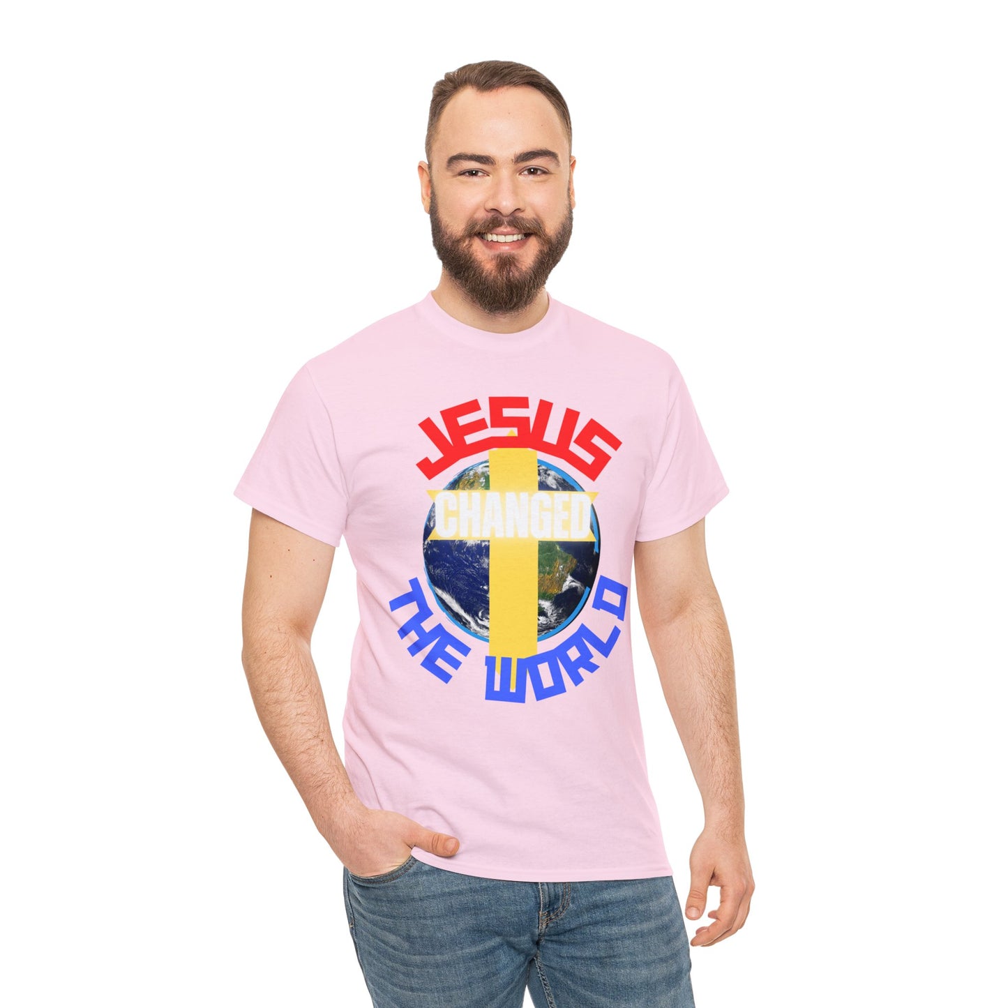 Jesus Changed The World, Heavy Cotton Tees.