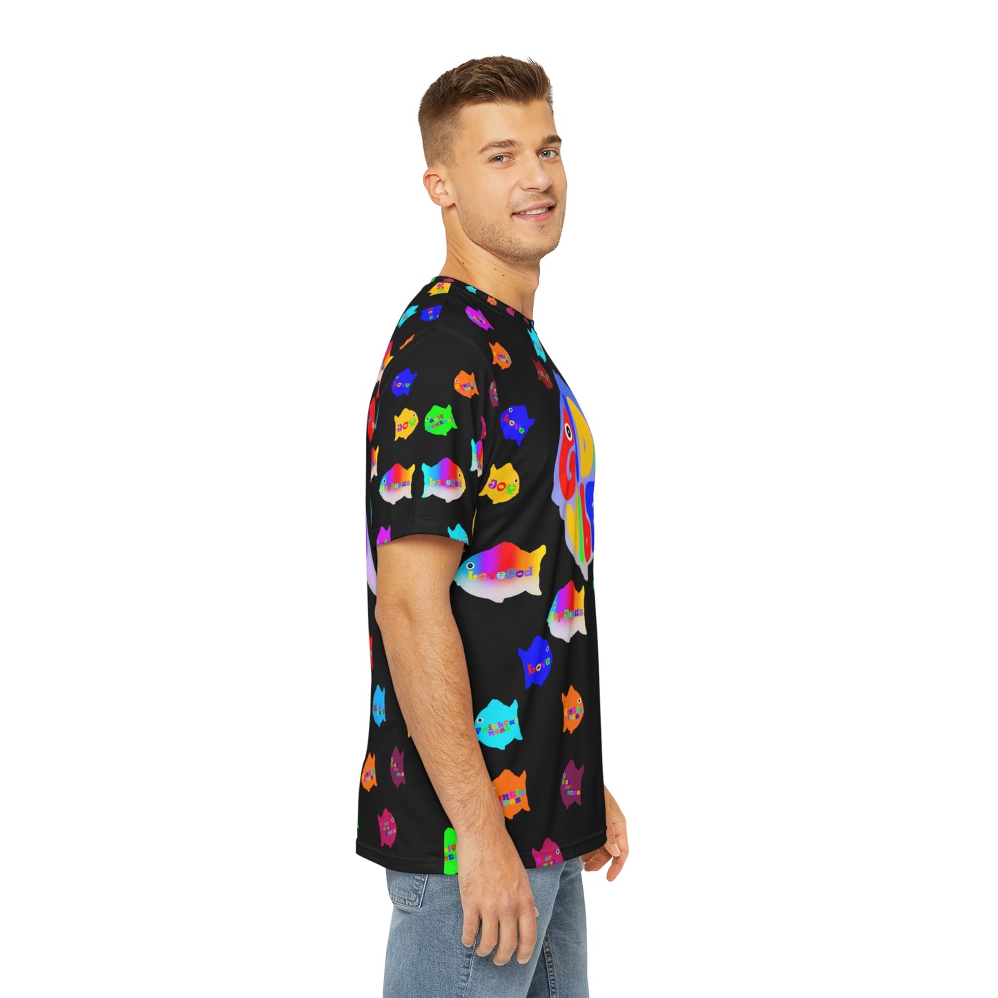 Gods ViBES Men's Pajama Polyester (BLK) Tee