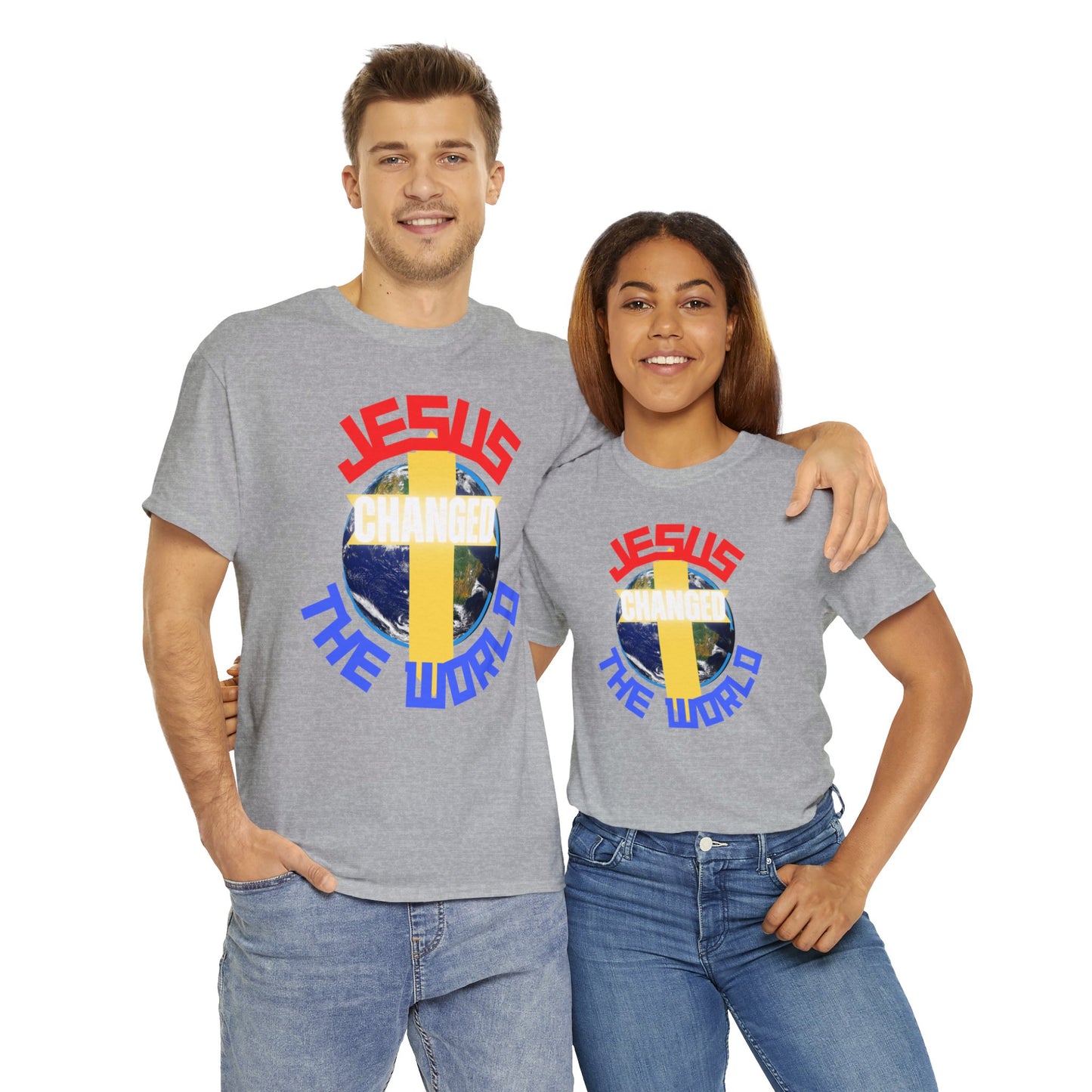 Jesus Changed The World, Heavy Cotton Tees.