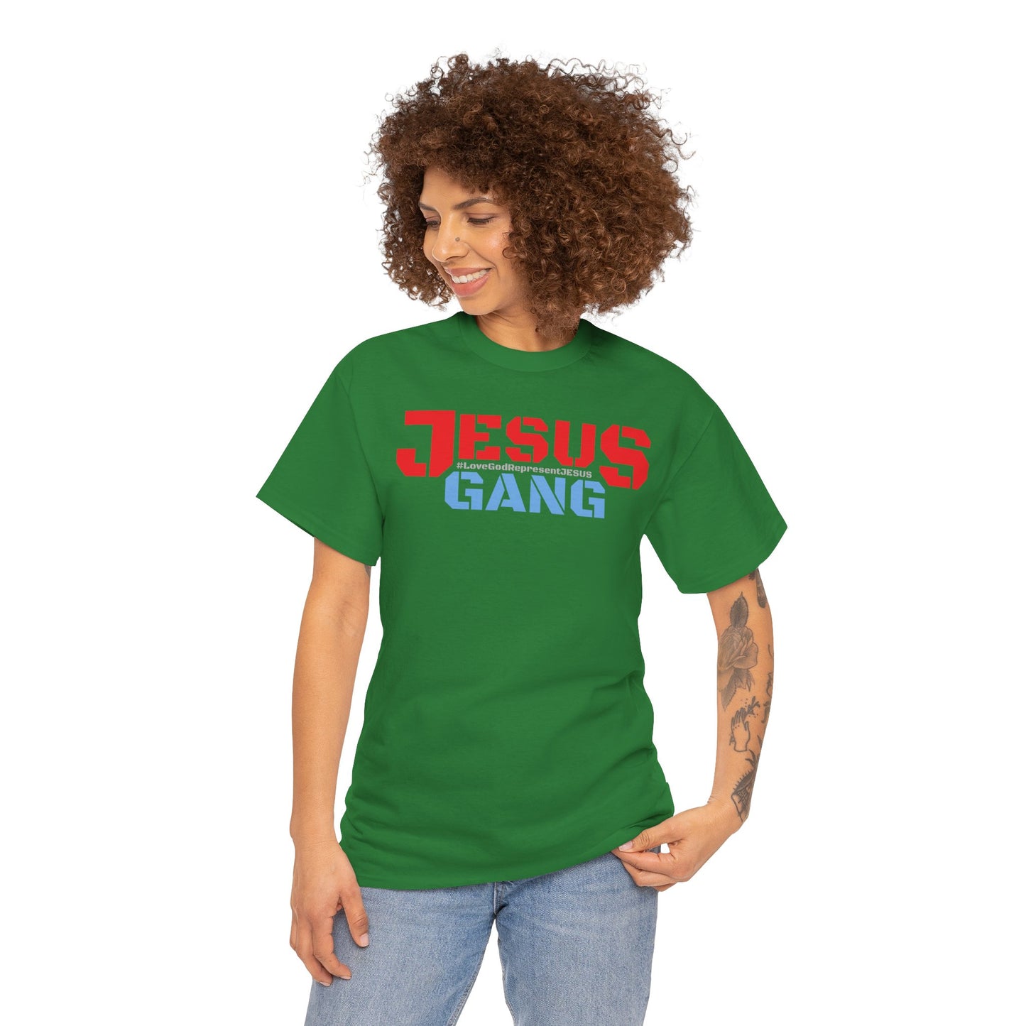 The M.o.G LoveGodRepresentJESUS (Jesus Gang) multi-color Heavy Cotton Tee