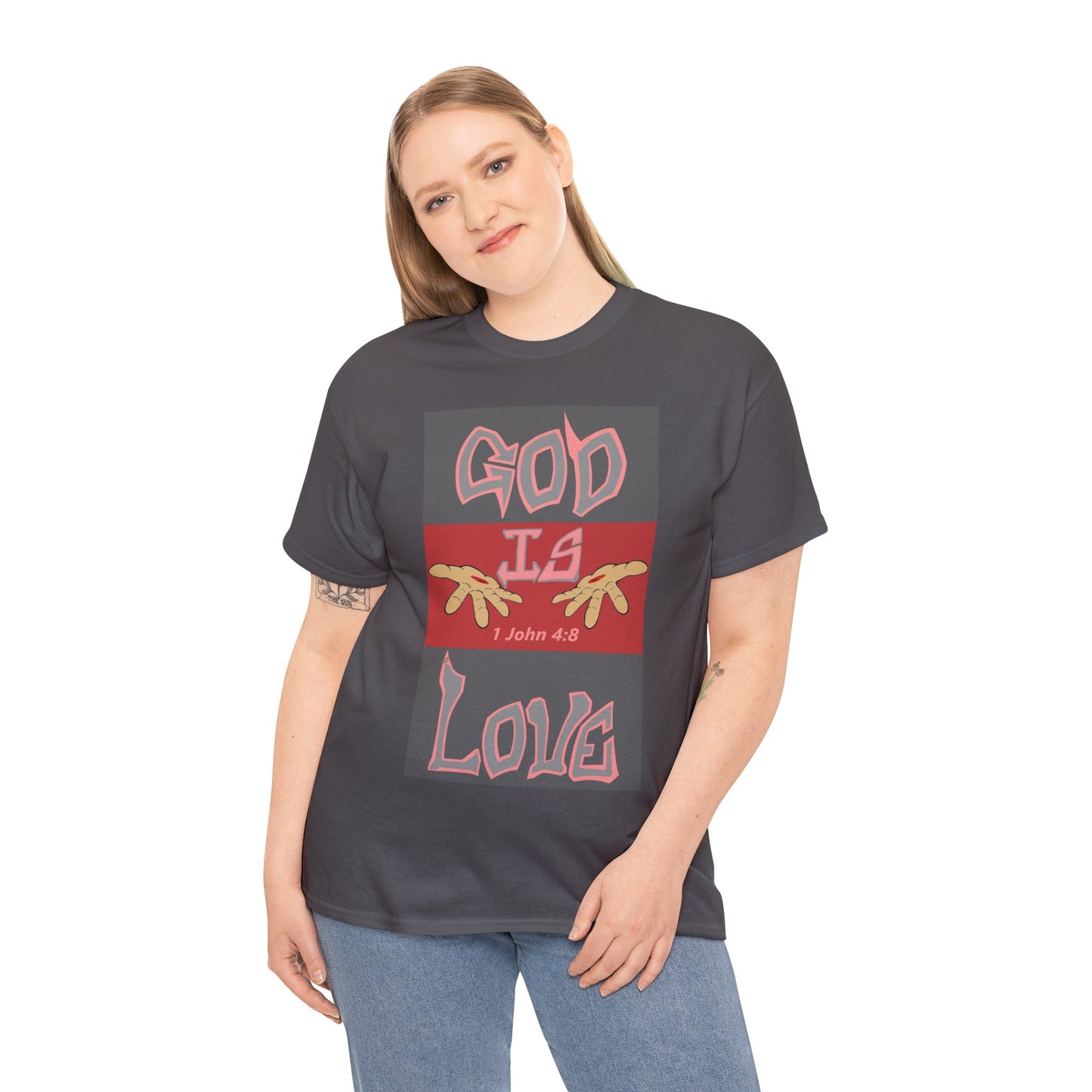 God is Love Pink & Gray T-shirt By The M.O.G (small print)