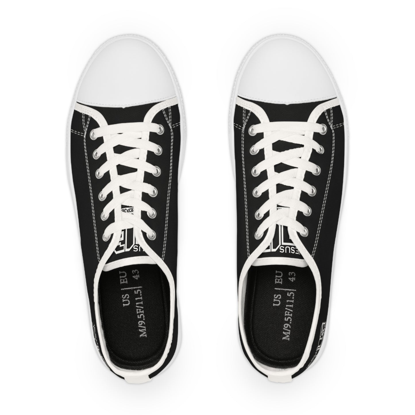 Gang of the Lord, Low Top, Jesus Gang Sneakers. BLACK/WHITE